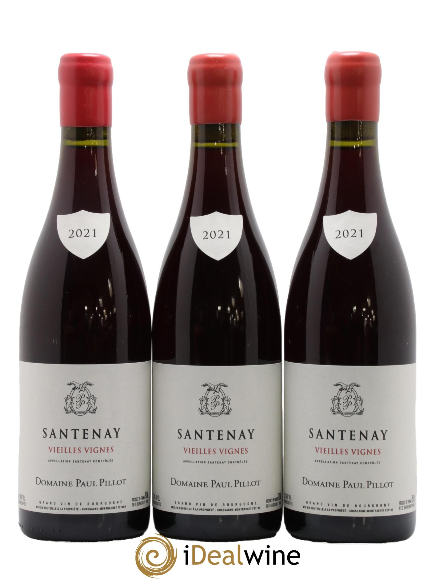 Santenay Vieilles Vignes Paul Pillot 2021 - Lot of 3 bottles - 0