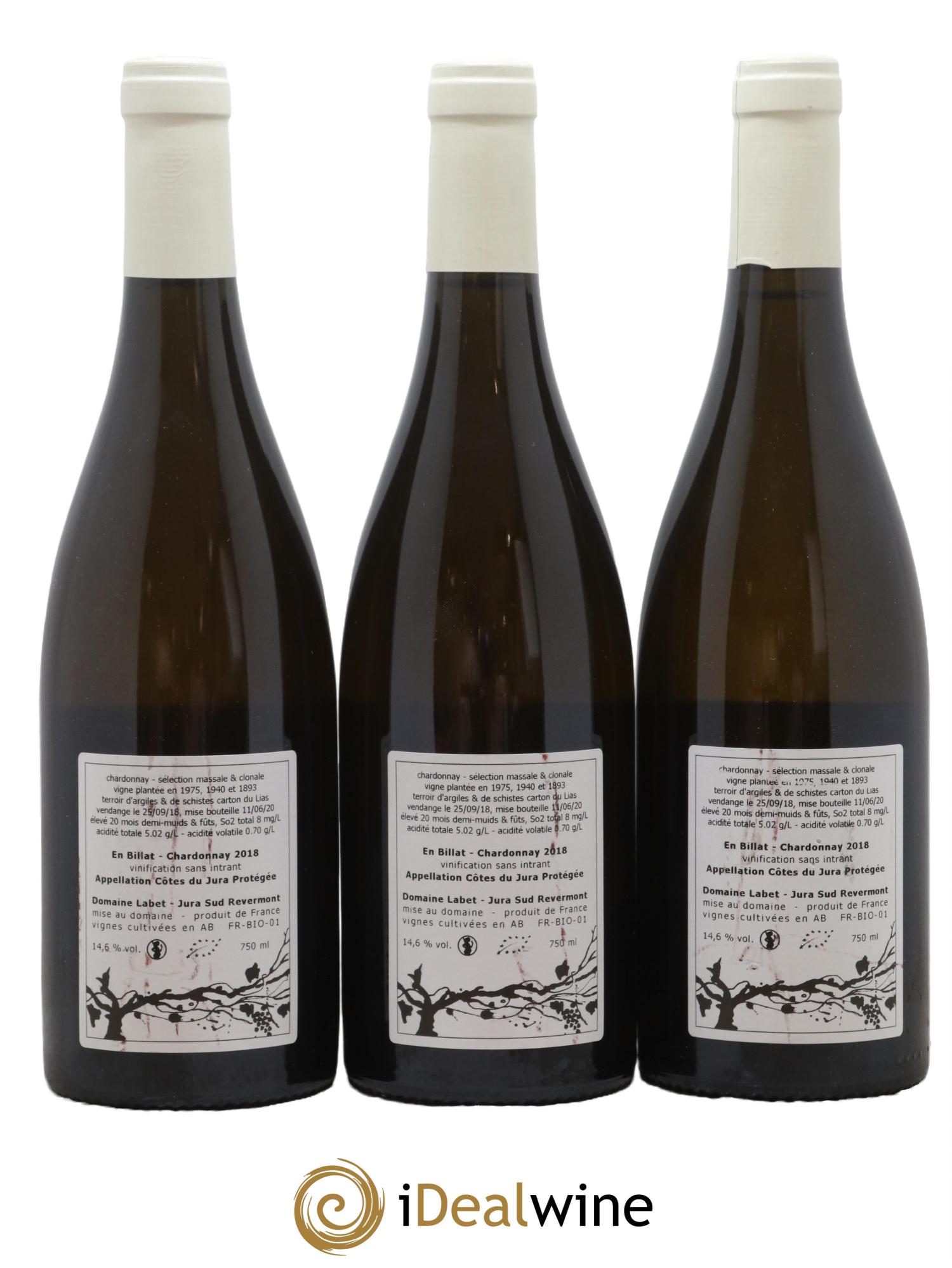 Côtes du Jura Chardonnay En Billat Labet (Domaine) 2018 - Lot de 3 bouteilles - 1