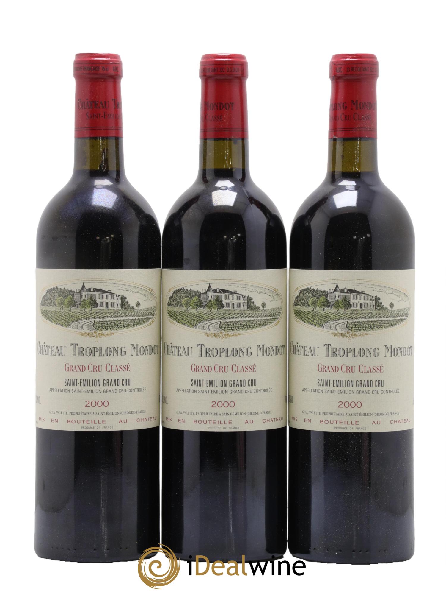 Château Troplong Mondot 1er Grand Cru Classé B 2000 - Lot de 6 bouteilles - 1