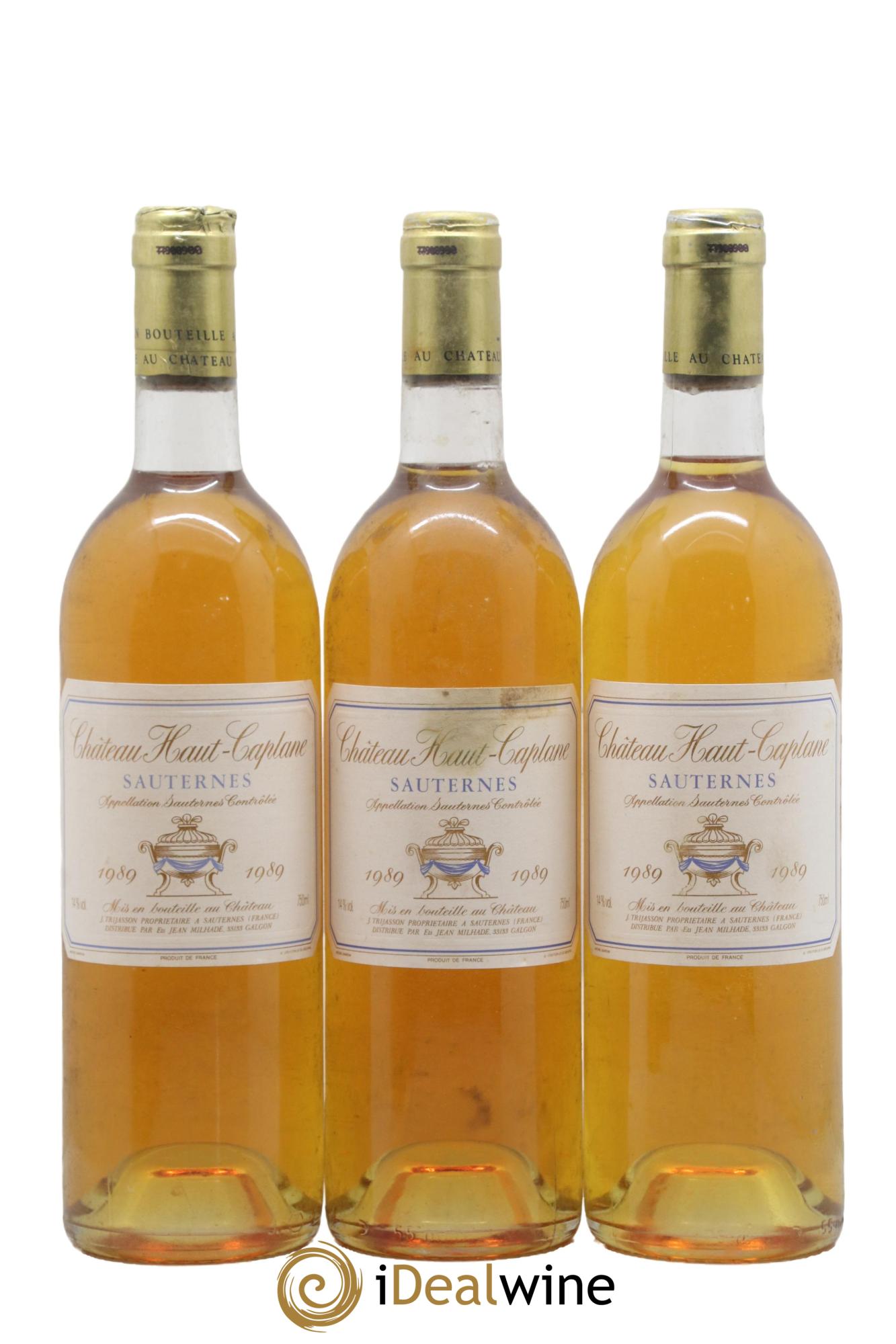 Sauternes Château Haut Caplane 1989 - Posten von 3 Flaschen - 0