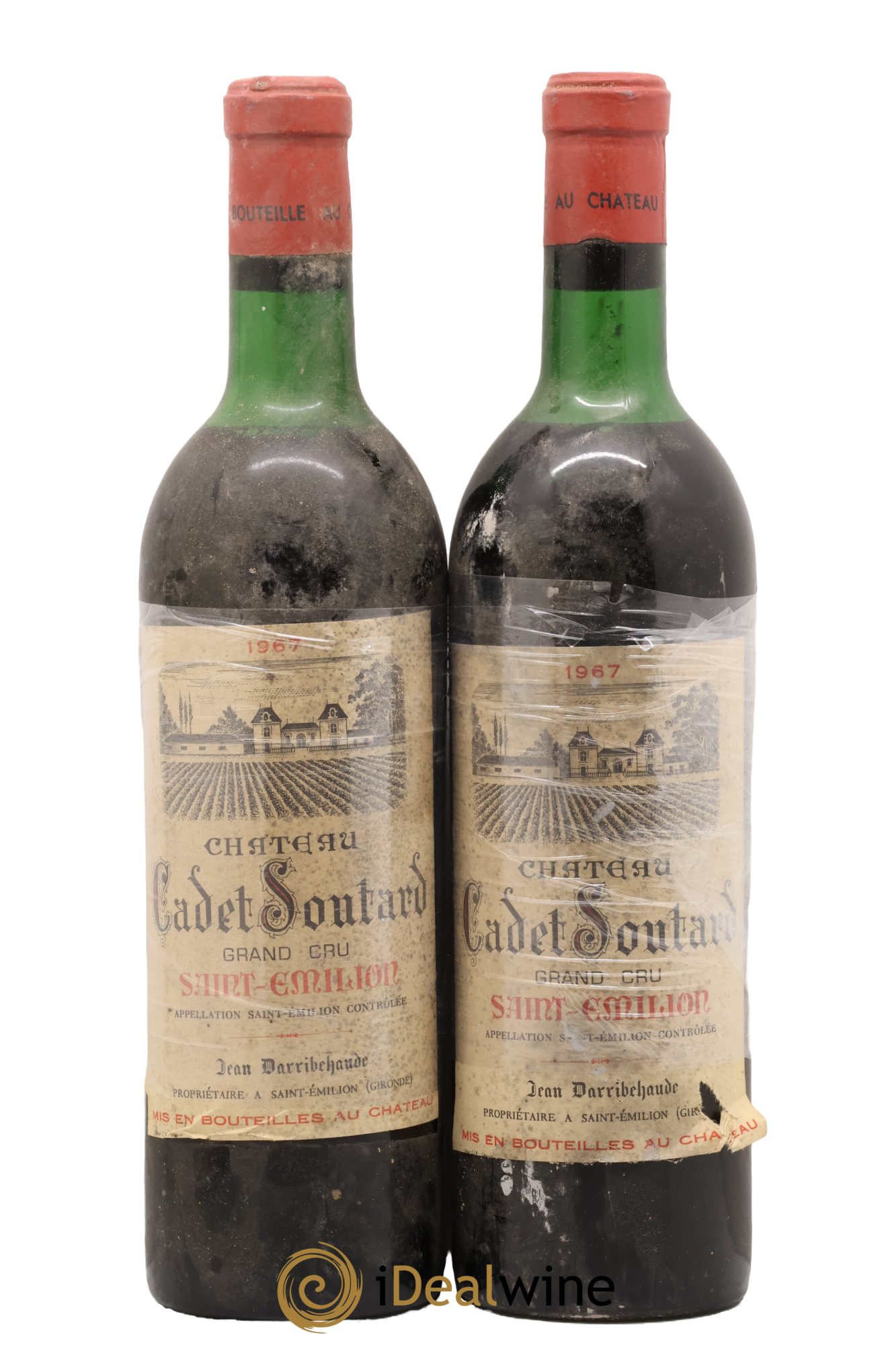 Saint-Émilion Grand Cru Château Cadet Soutard 1967 - Lot de 2 bouteilles - 0