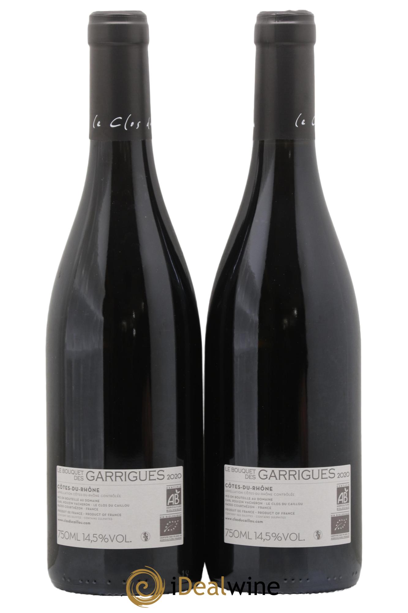 Côte du Rhône Le Bouquet des Garrigues Clos du Caillou - Sylvie Vacheron 2020 - Lot de 2 bouteilles - 1