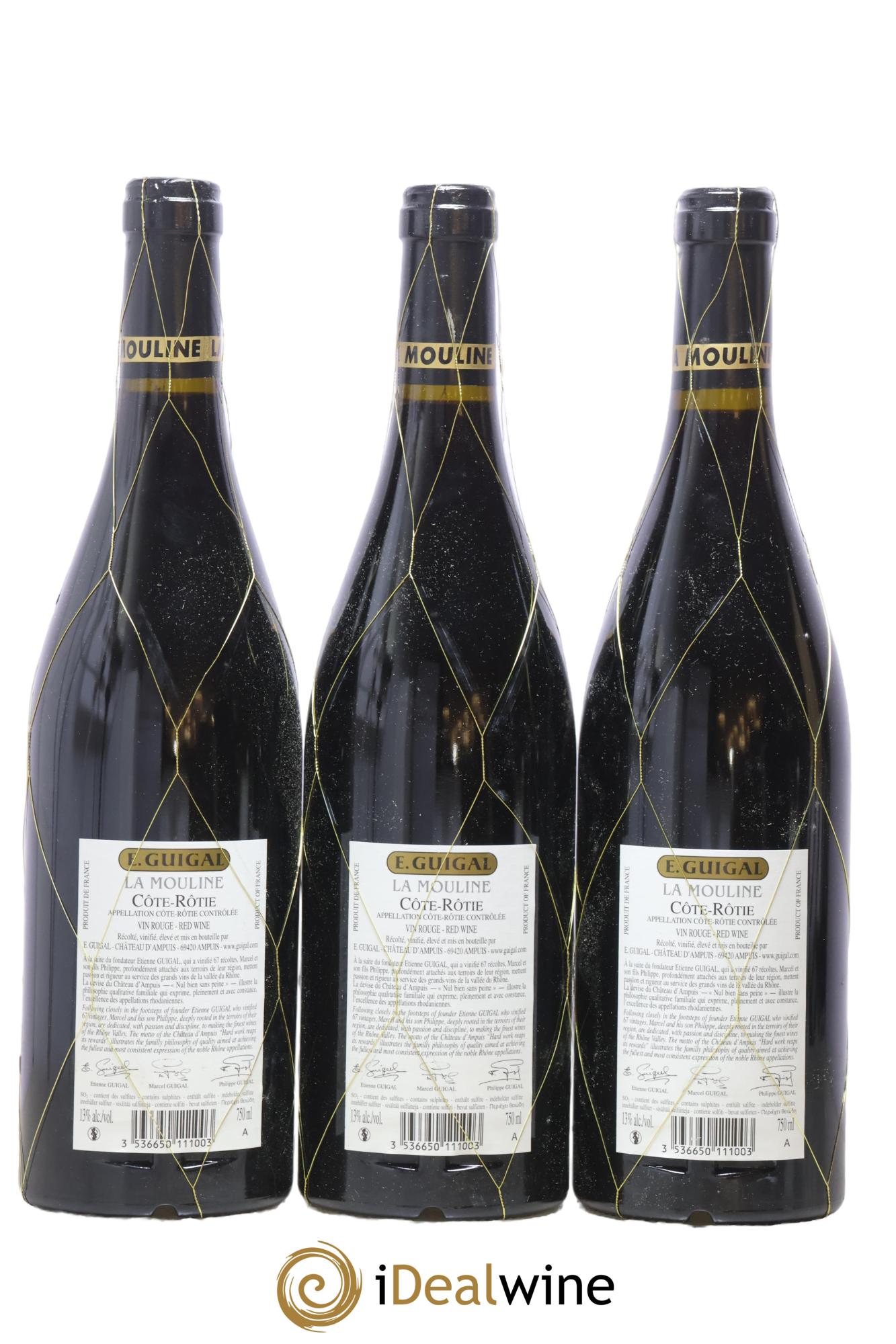 Côte-Rôtie La Mouline Guigal 2011 - Lot of 3 bottles - 1