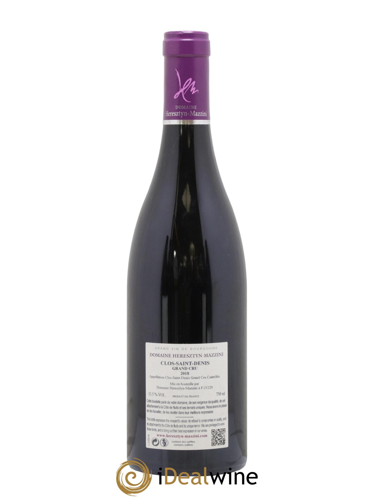 Clos Saint-Denis Grand Cru Heresztyn-Mazzini 2018 - Lot de 1 bouteille - 1
