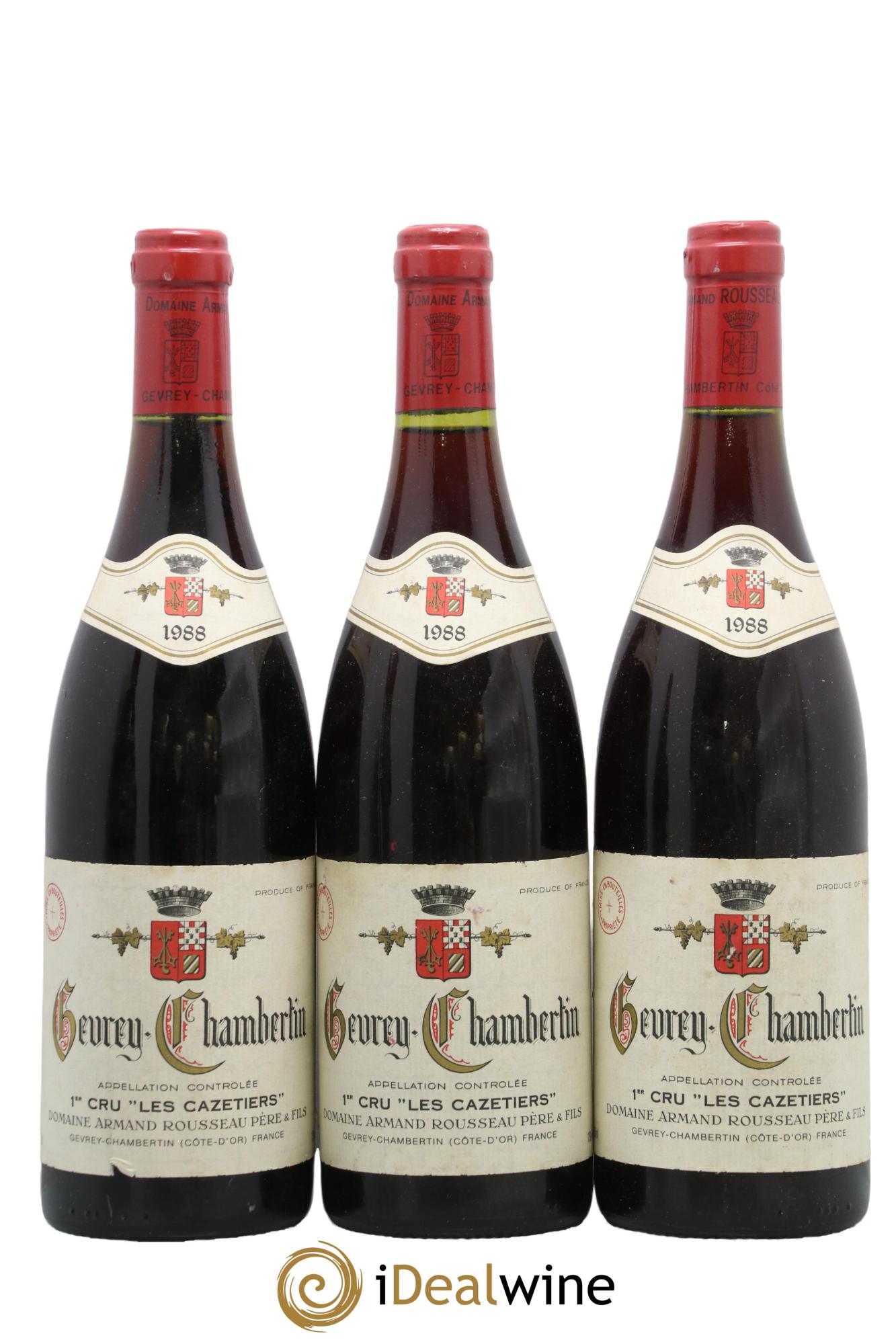 Gevrey-Chambertin 1er Cru Les Cazetiers Armand Rousseau (Domaine) 1988 - Lot of 3 bottles - 0