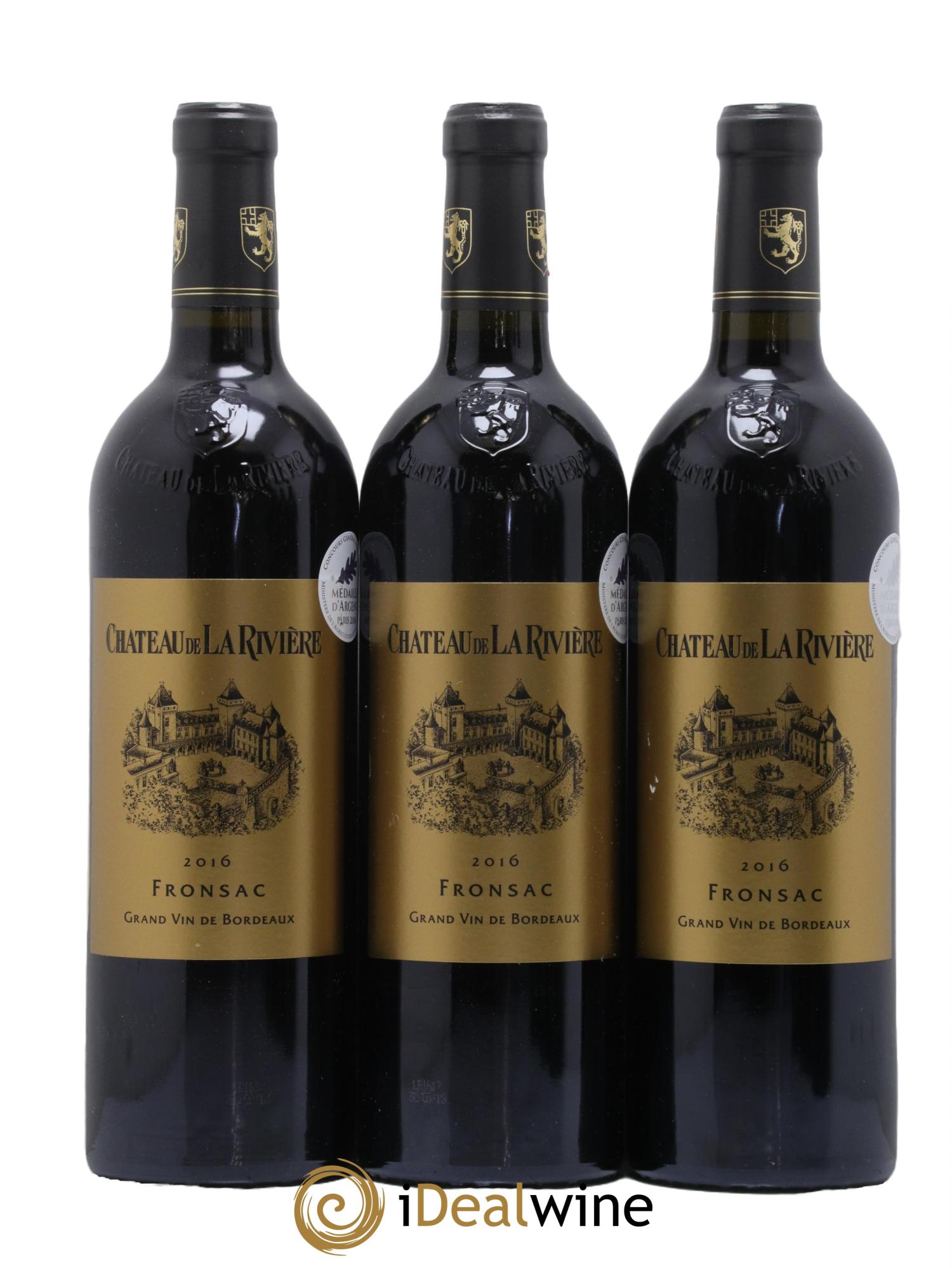 Château de La Rivière 2016 - Posten von 6 Flaschen - 2