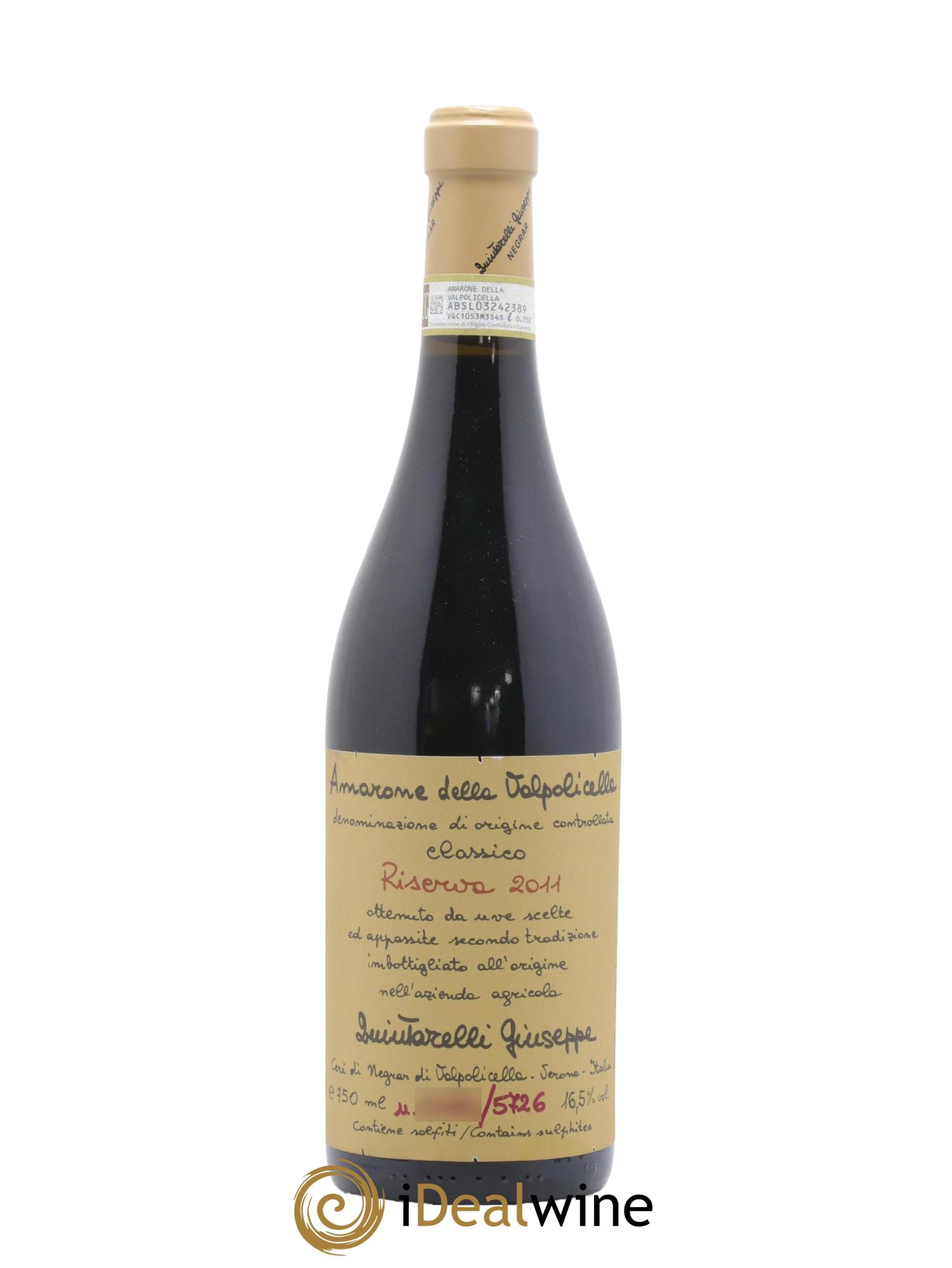 Amarone della Valpolicella DOCG Riserva Giuseppe Quintarelli 2011 - Lot de 1 bouteille - 0
