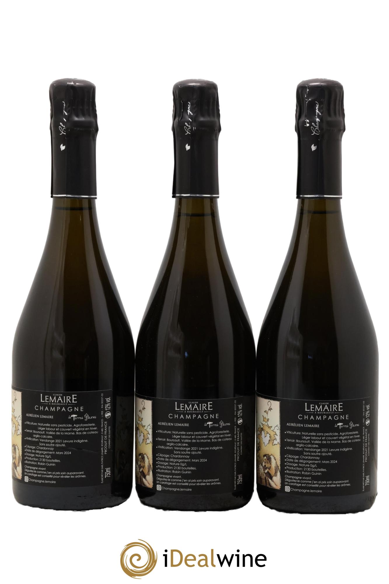 Les Terres Jaunes Aurélien Lemaire 2021 - Lot de 3 bouteilles - 1