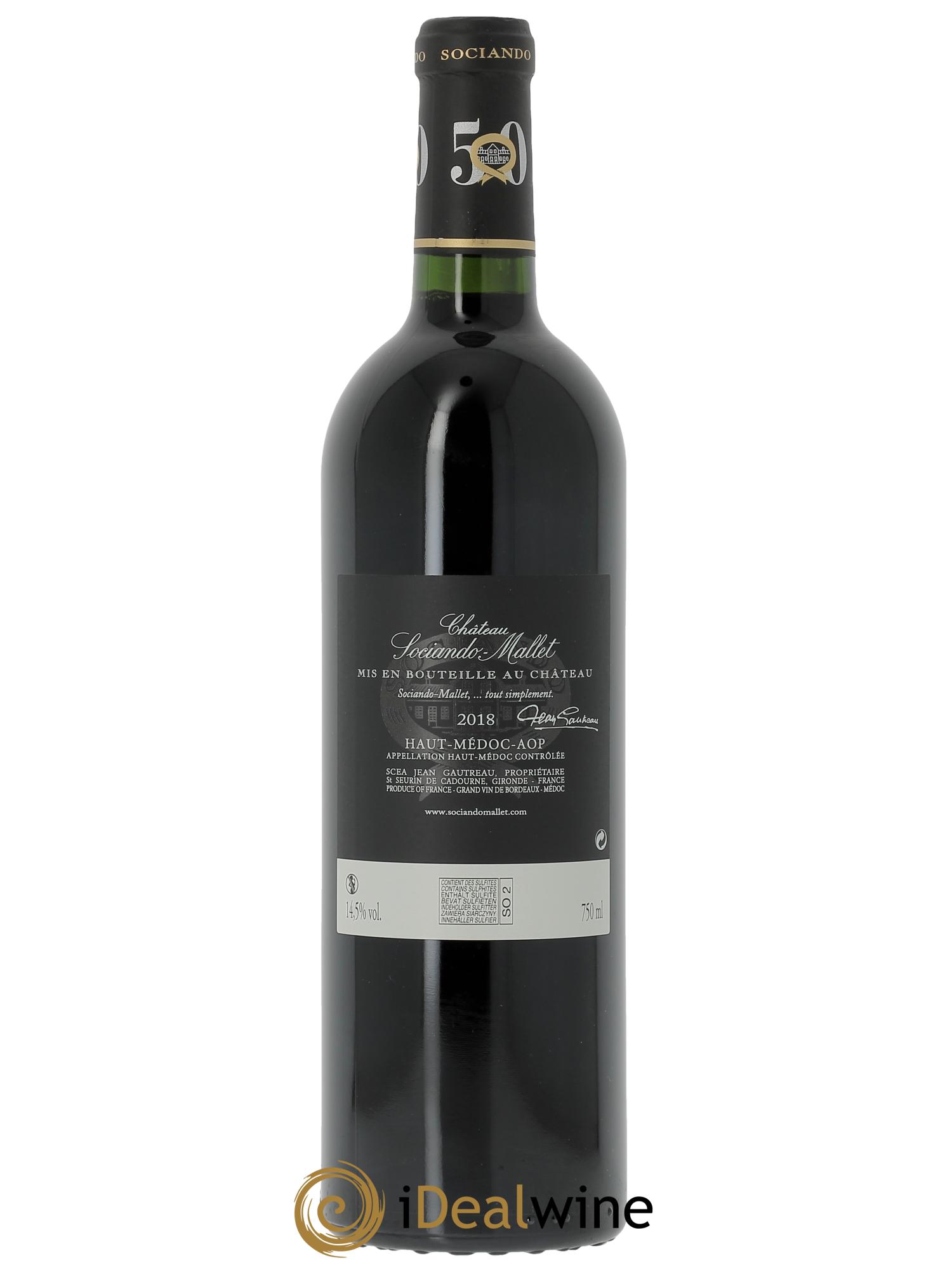 Château Sociando Mallet (CBO à partir de 6 bts) 2018 - Lot de 1 bouteille - 1