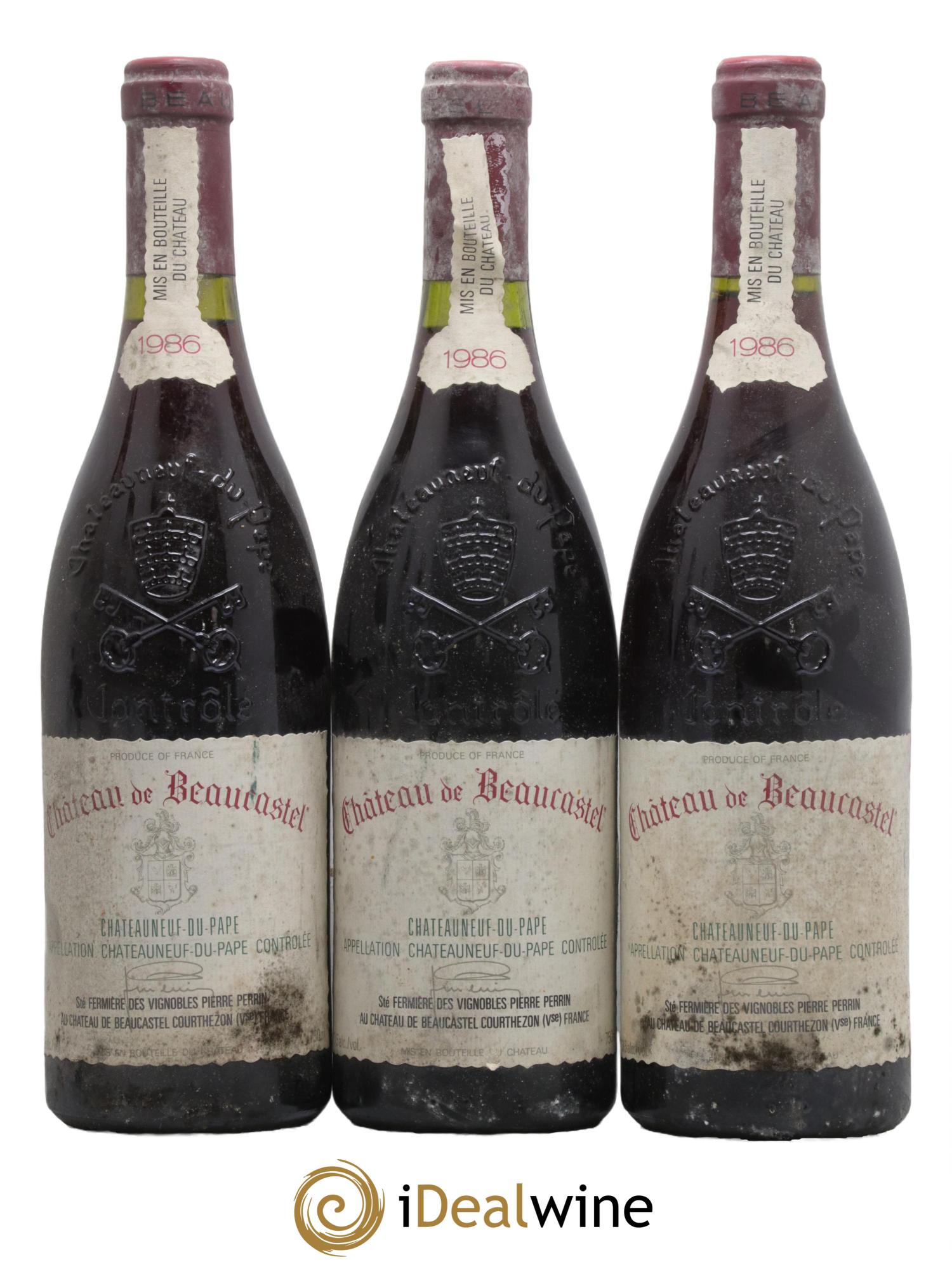 Châteauneuf-du-Pape Château de Beaucastel Famille Perrin 1986 - Lot de 3 bouteilles - 0