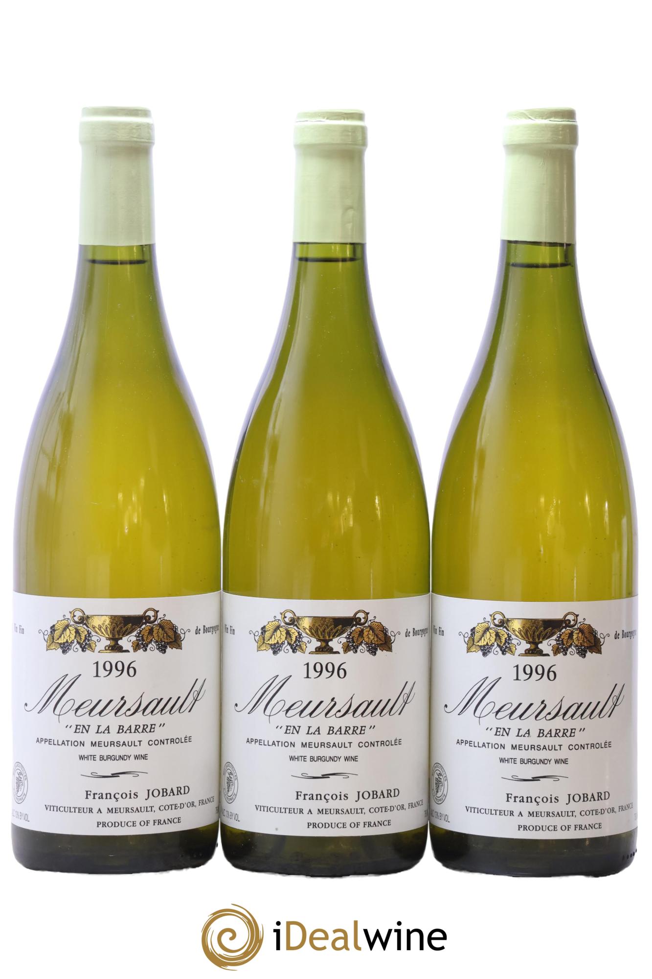 Meursault En la Barre François Jobard 1996 - Lot of 3 bottles - 0