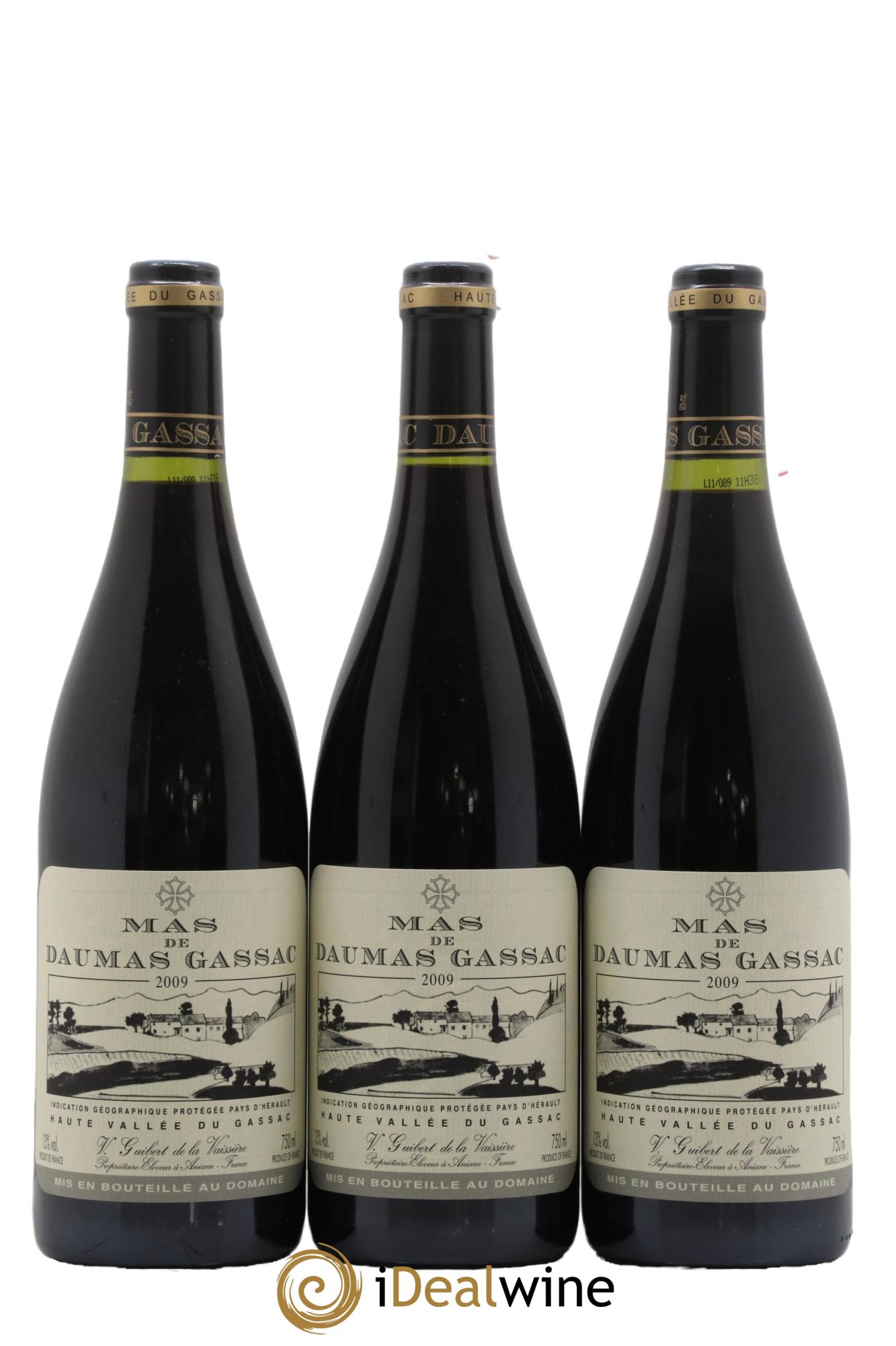 IGP Pays d'Hérault (Vin de Pays de l'Hérault) Mas de Daumas Gassac 2009 - Lot de 3 bouteilles - 0