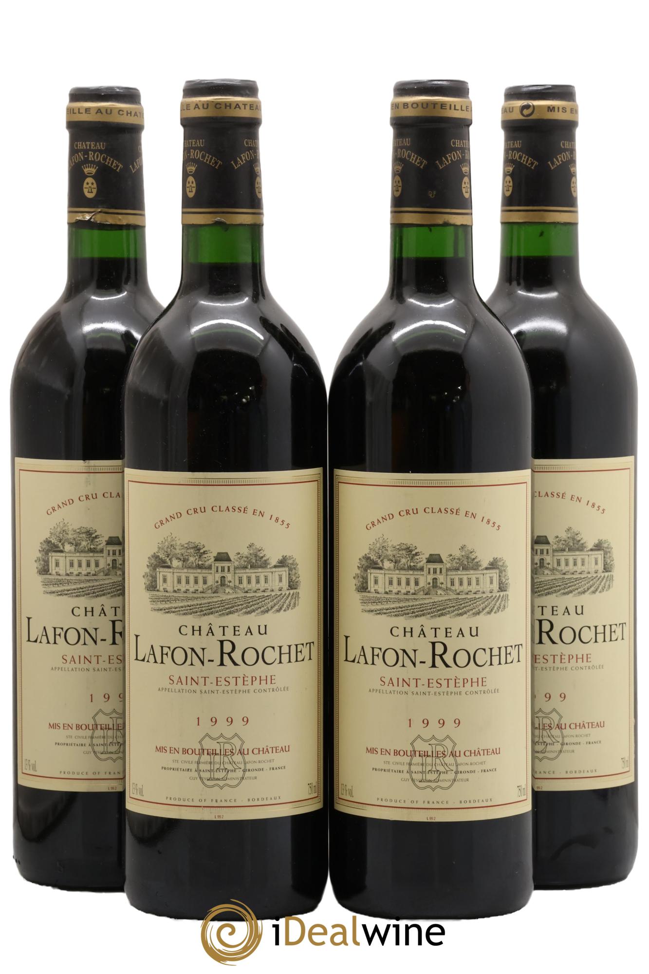 Château Lafon Rochet 4ème Grand Cru Classé 1999 - Lot de 4 bouteilles - 0
