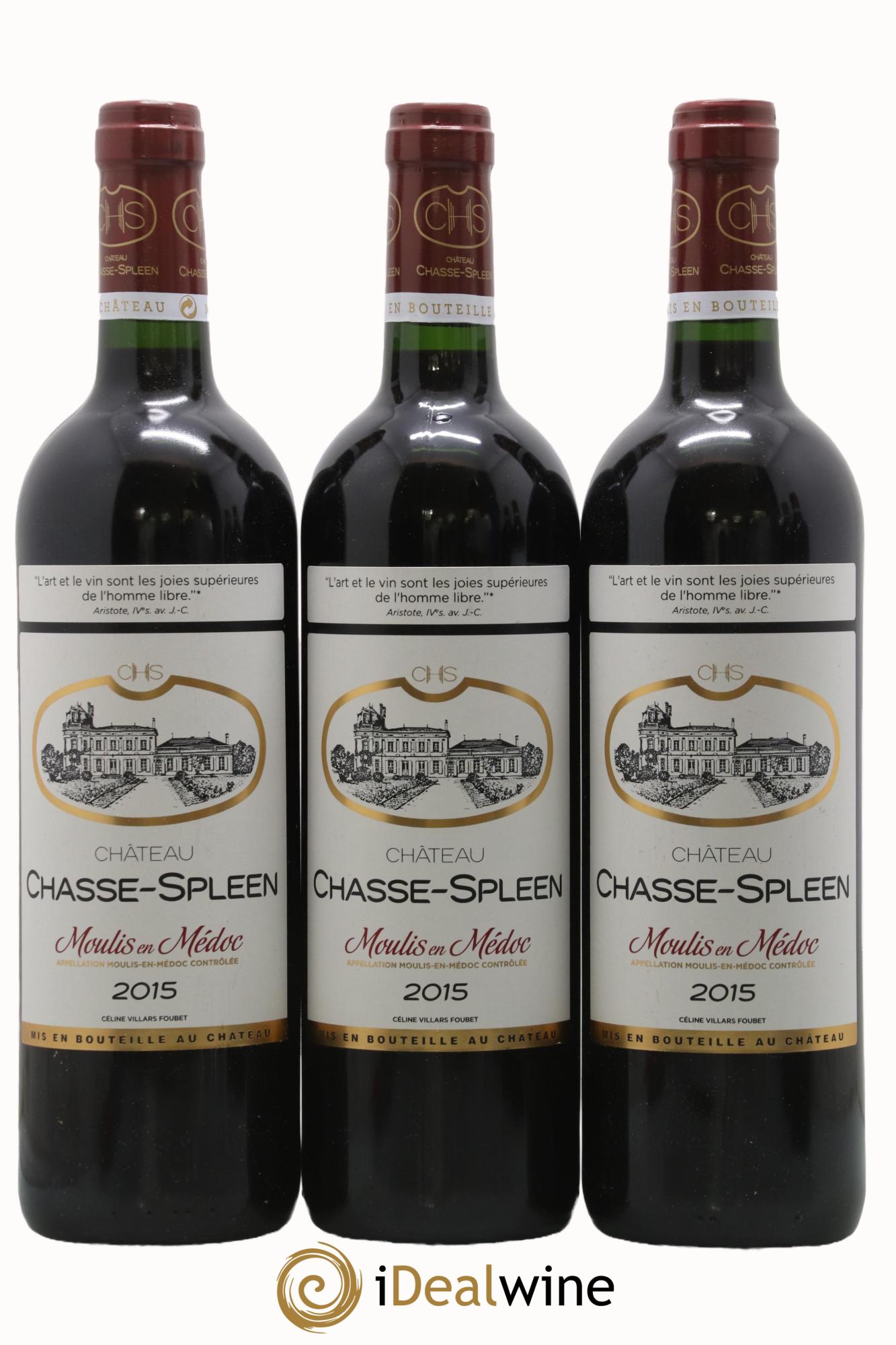 Château Chasse Spleen 2015 - Lot of 3 bottles - 0