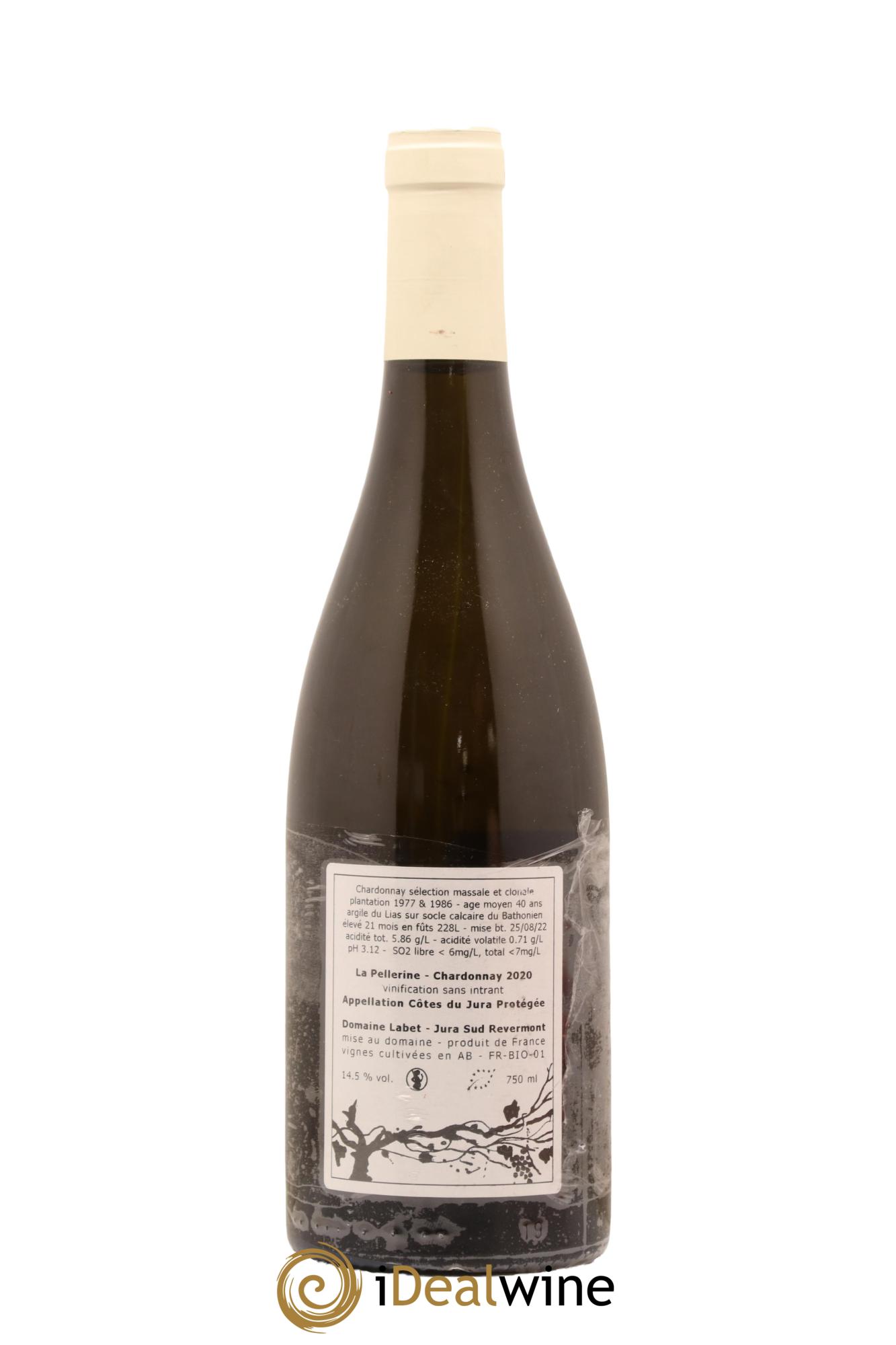 Côtes du Jura Chardonnay La Pellerine Romain - Julien - Charline Labet 2020 - Lot de 1 bouteille - 1