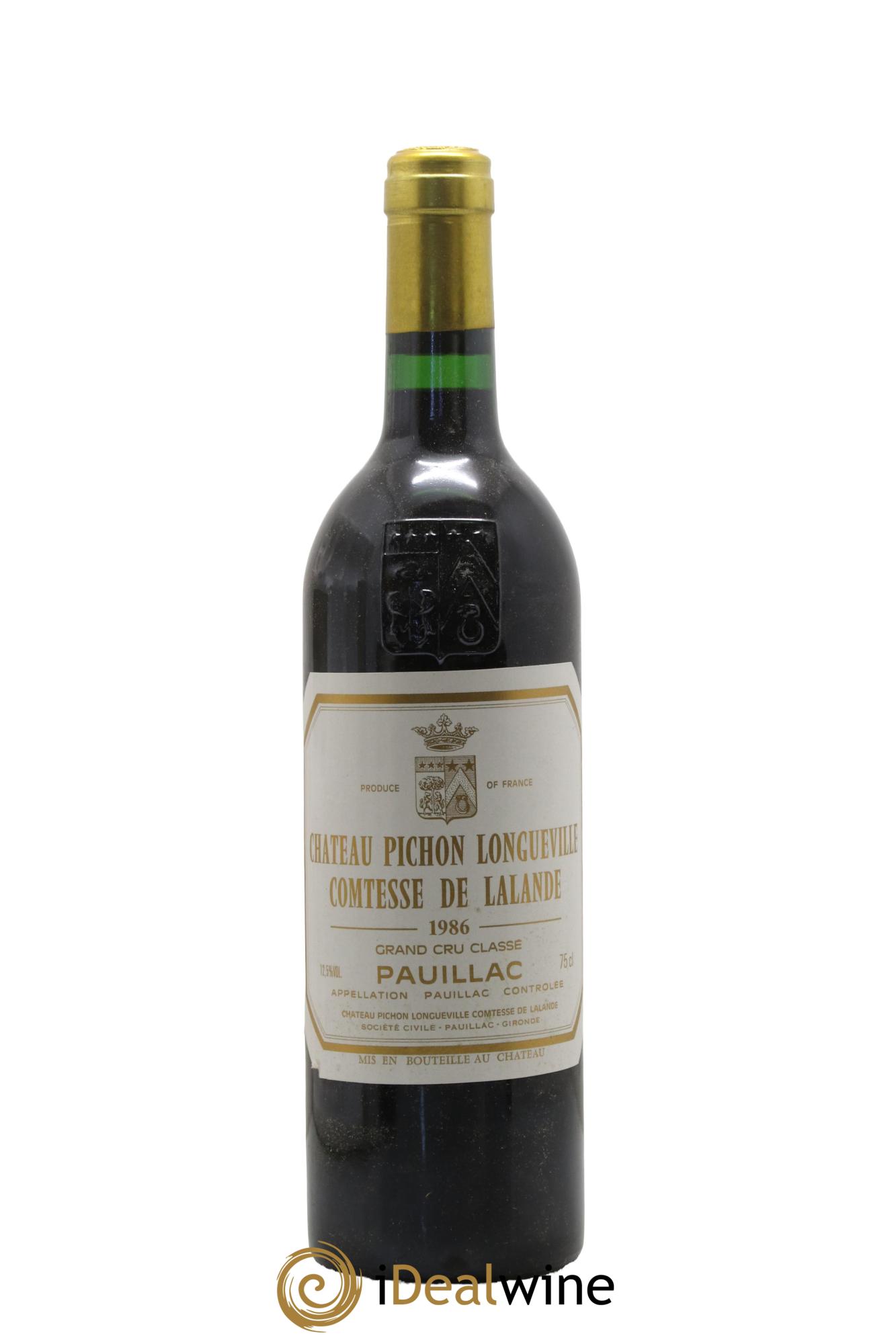 Château Pichon Longueville Comtesse de Lalande 2ème Grand Cru Classé 1986 - Lot de 1 bouteille - 0