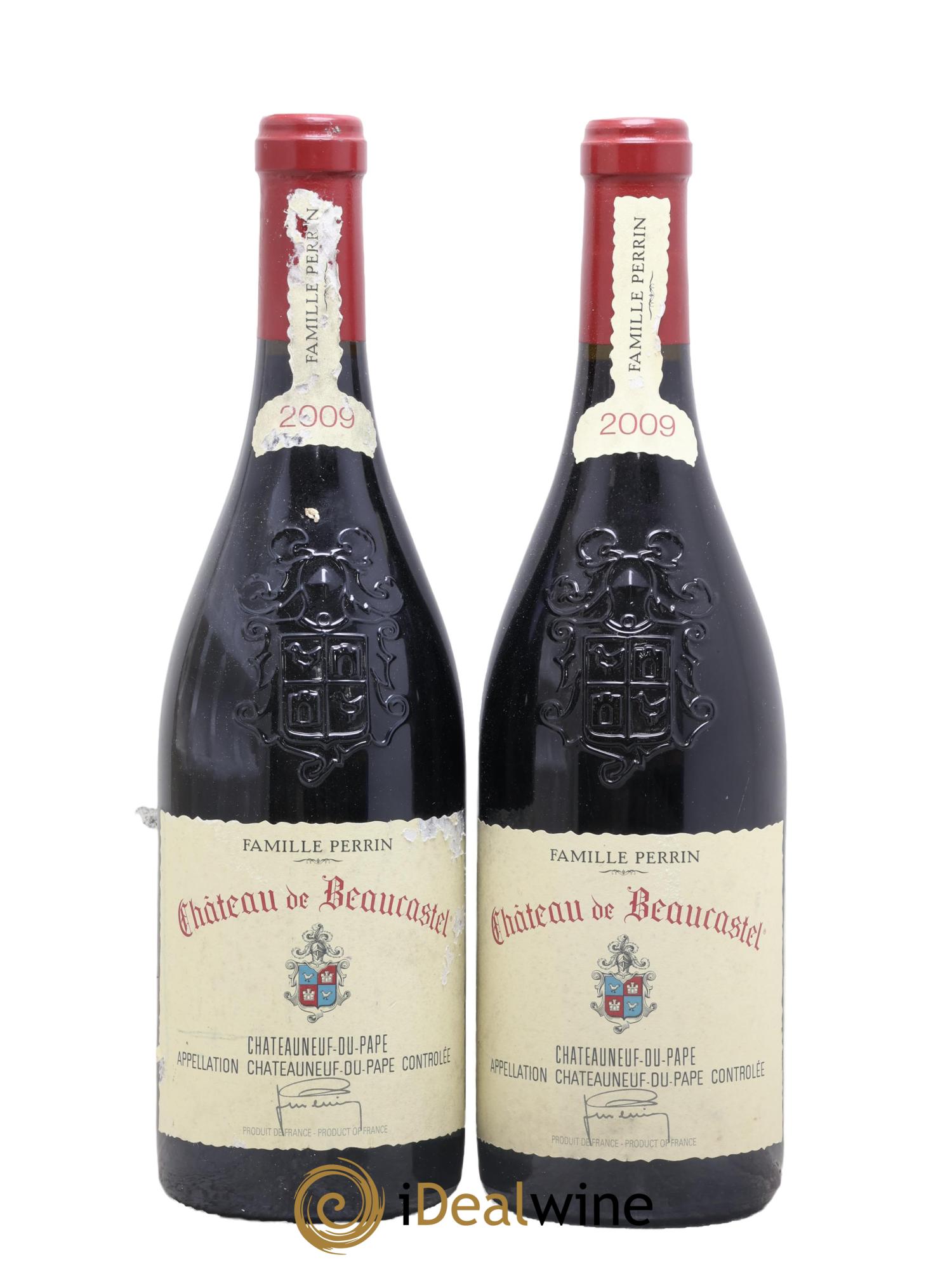 Châteauneuf-du-Pape Château de Beaucastel Famille Perrin 2009 - Lotto di 2 bottiglie - 0