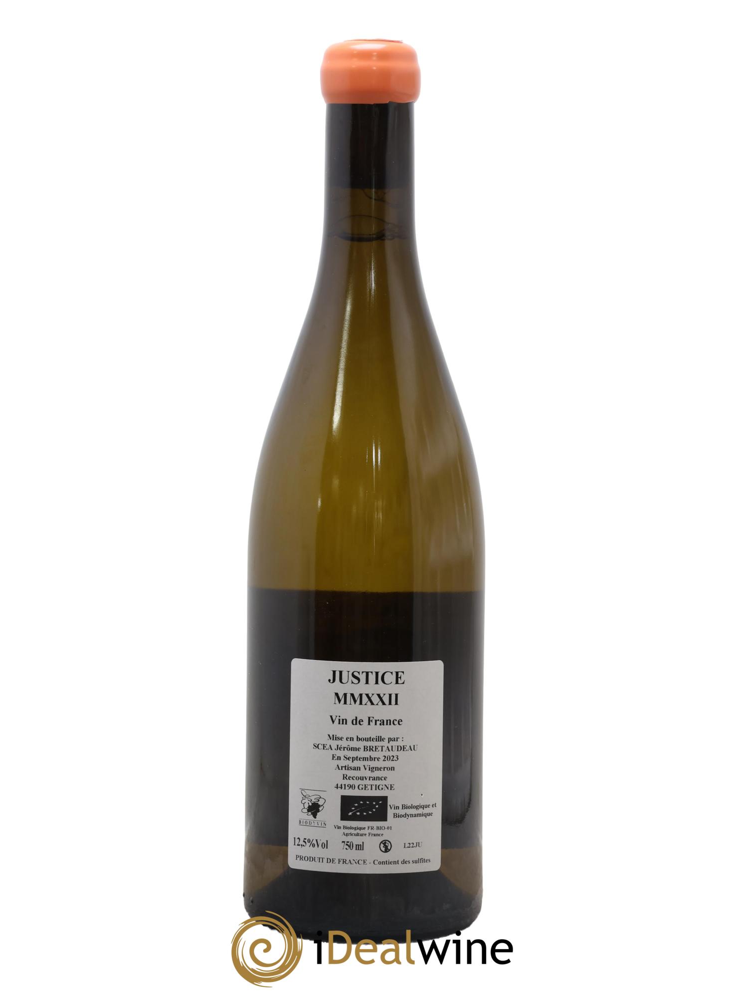 Vin de France La Justice Jérôme Bretaudeau - Domaine de Bellevue 2022 - Lot de 1 bouteille - 1