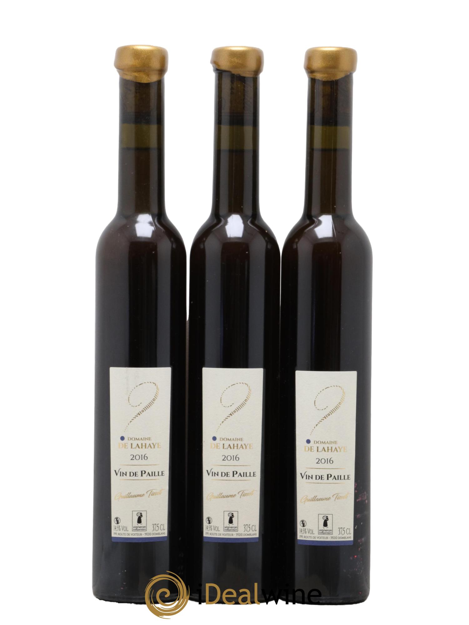 Côtes du Jura Vin de Paille Domaine De Lahaye Guillaume Tissot 2016 - Posten von 3 Demi-Flaschen - 0