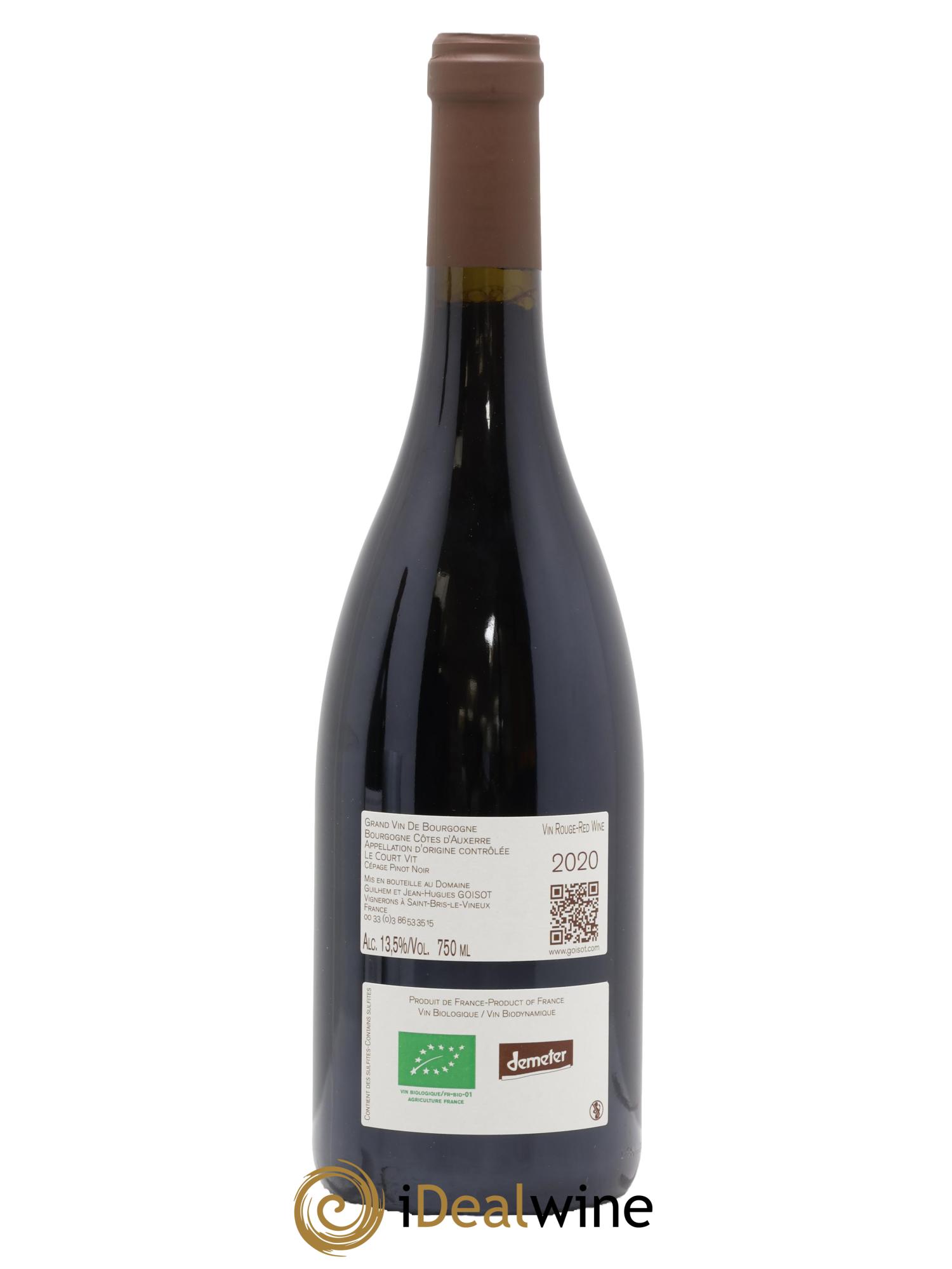 Bourgogne Côtes d'Auxerre Le Court Vit Goisot 2020 - Lotto di 1 bottiglia - 1