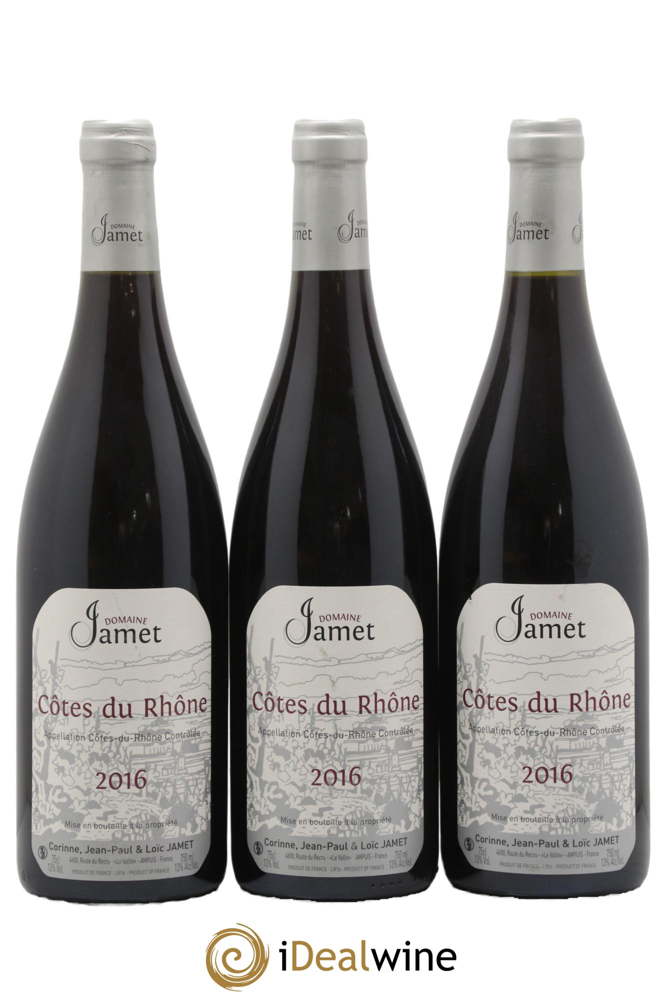Côtes-du-Rhône Jamet (Domaine) 2016 - Lotto di 3 bottiglie - 0