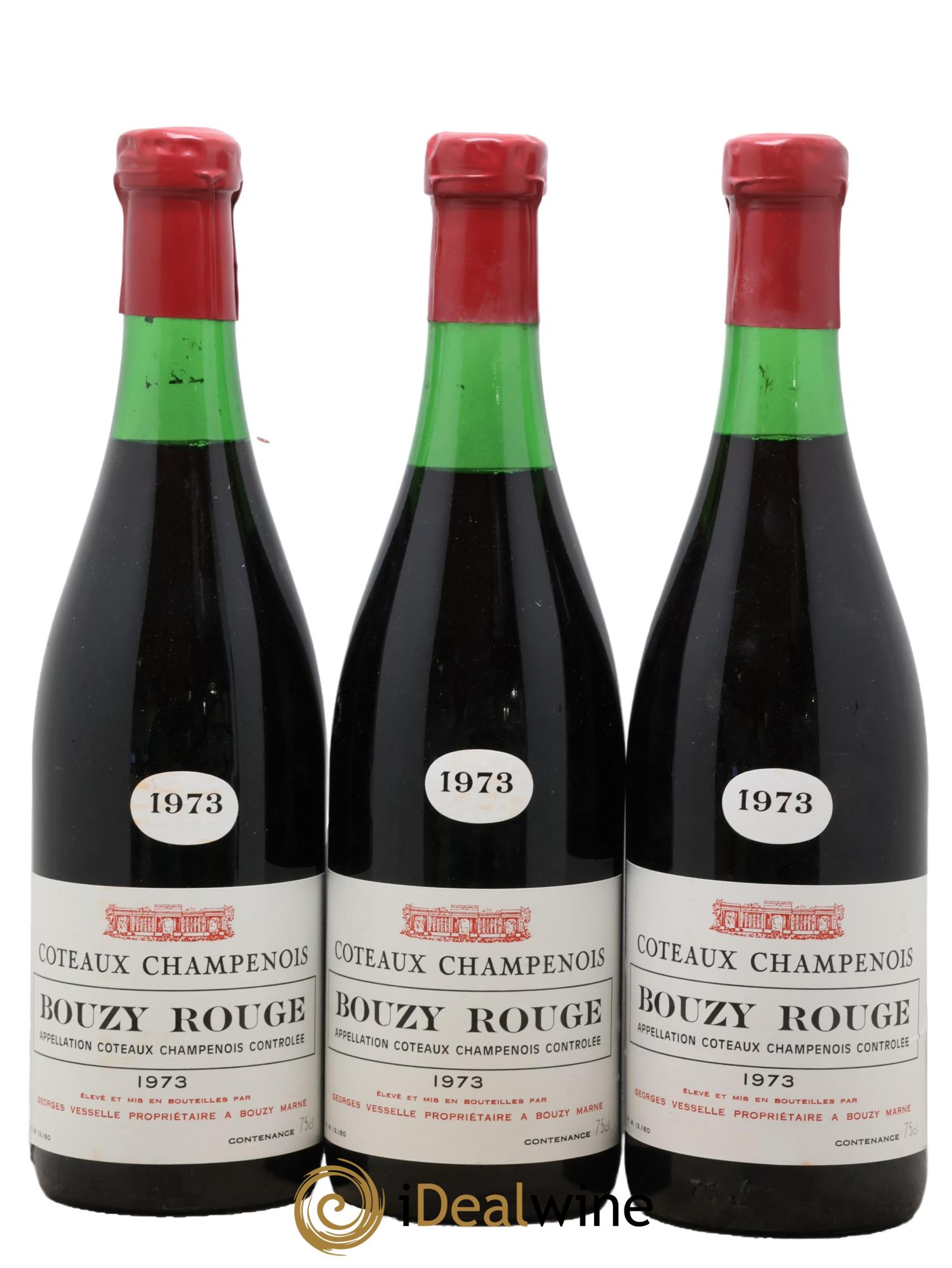 Coteaux Champenois Bouzy - Georges Vesselle 1973 - Lot de 3 bouteilles - 0