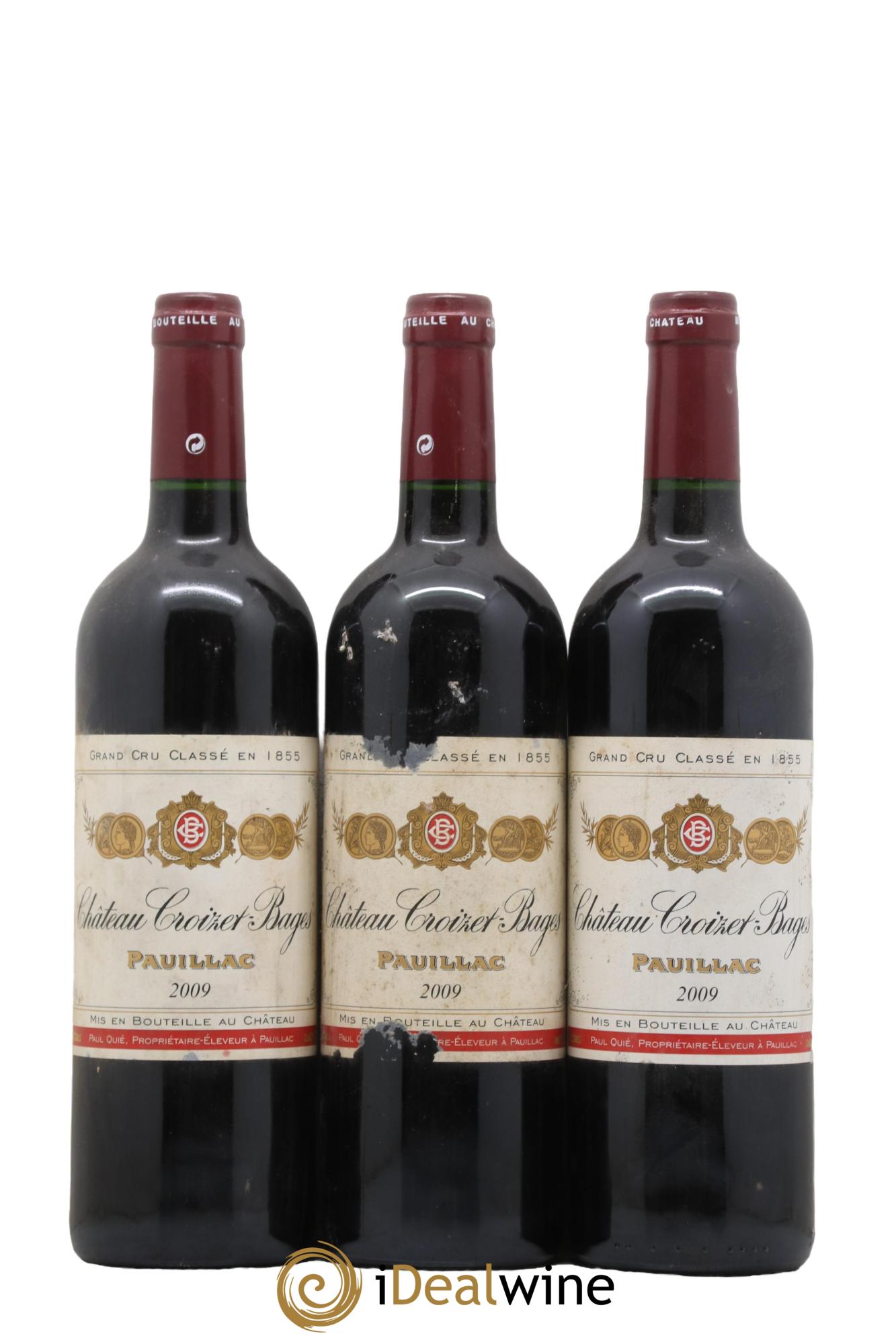 Château Croizet Bages 5ème Grand Cru Classé 2009 - Lot de 3 bouteilles - 0