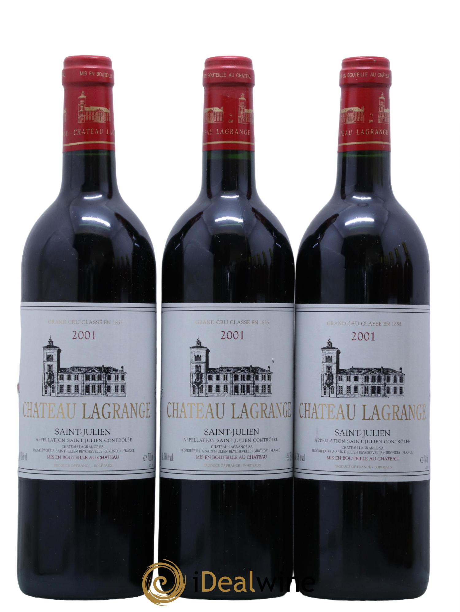 Château Lagrange 3ème Grand Cru Classé 2001 - Lot de 3 bouteilles - 0