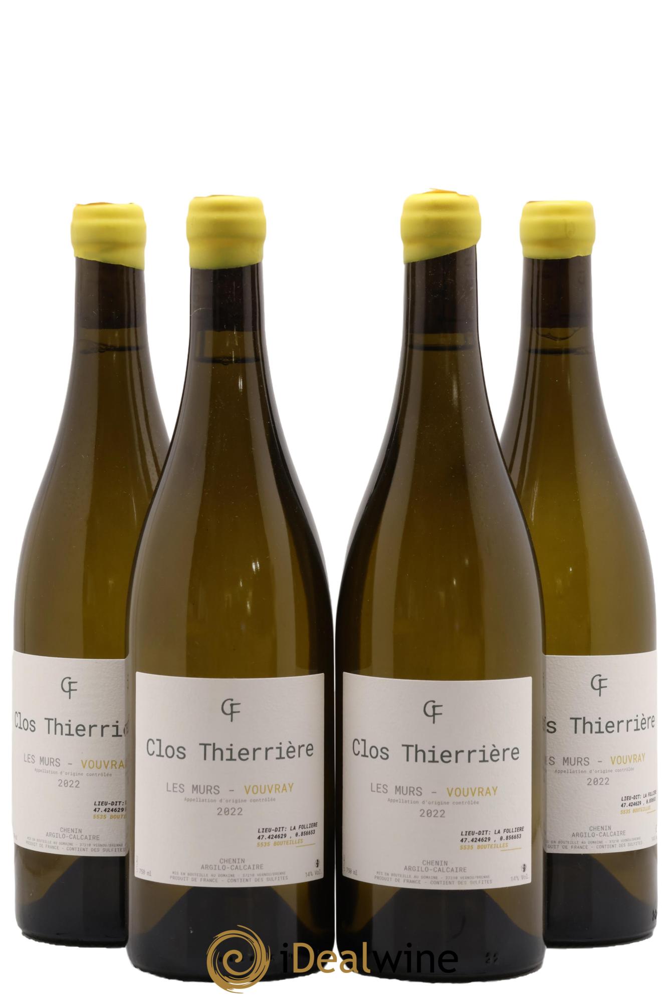 Vouvray Les Murs Clos Thierriere 2022 - Lot de 4 bouteilles - 0