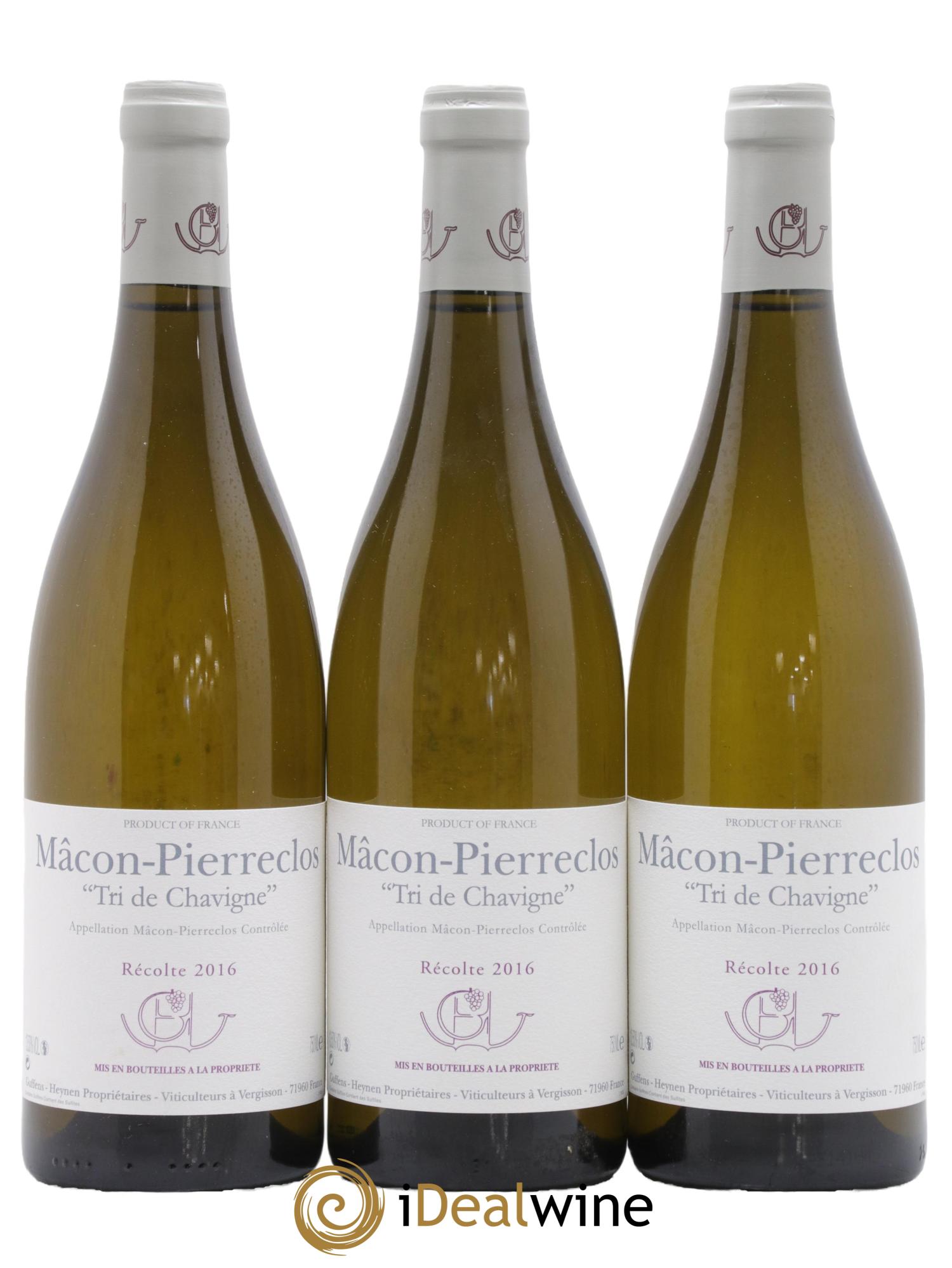 Mâcon-Pierreclos Tri de Chavigne Guffens-Heynen 2016 - Lot de 3 bouteilles - 0