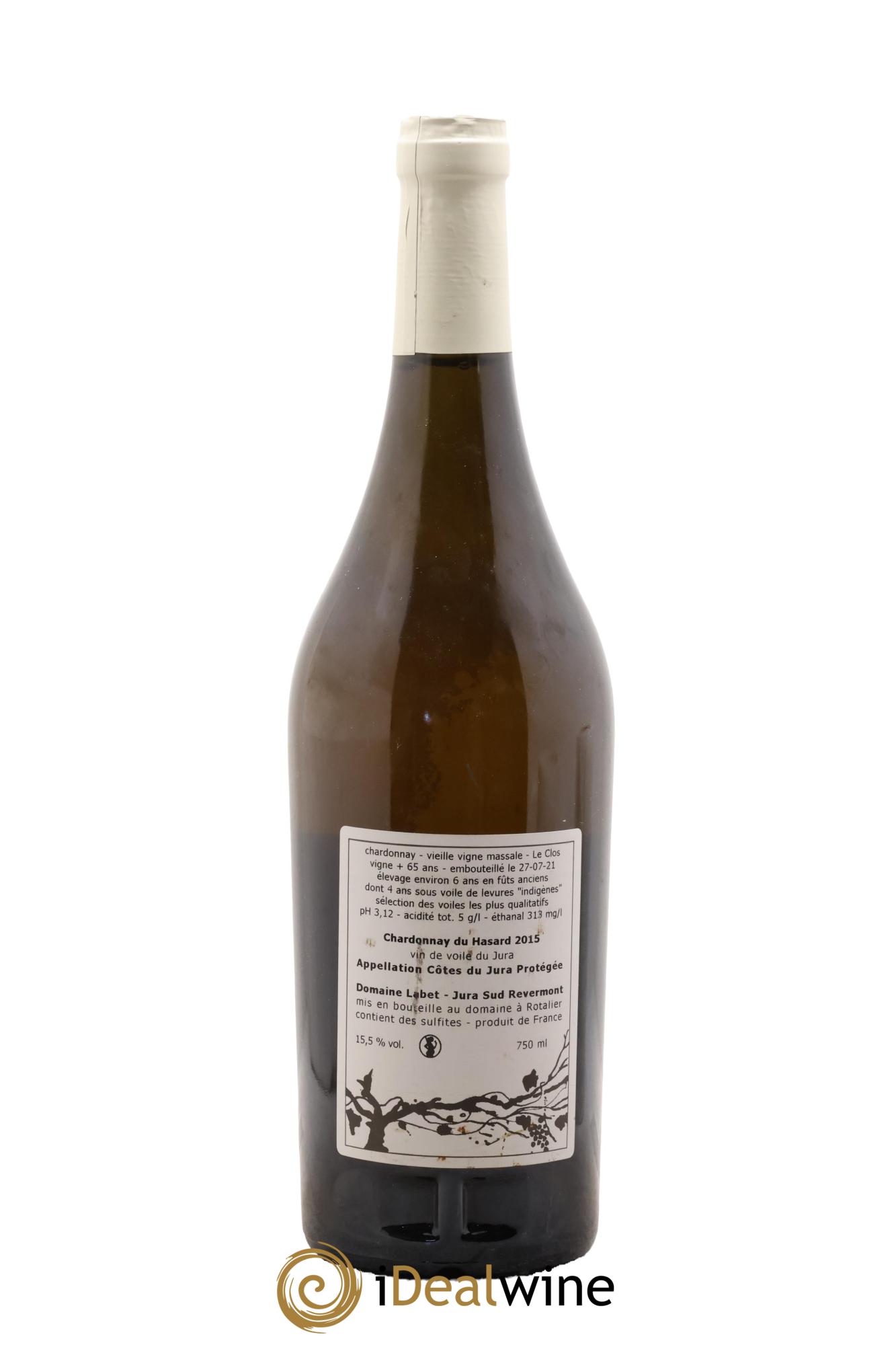 Côtes du Jura Vin de voile Chardonnay du Hasard Romain - Julien  - Charline Labet 2015 - Lot of 1 bottle - 1