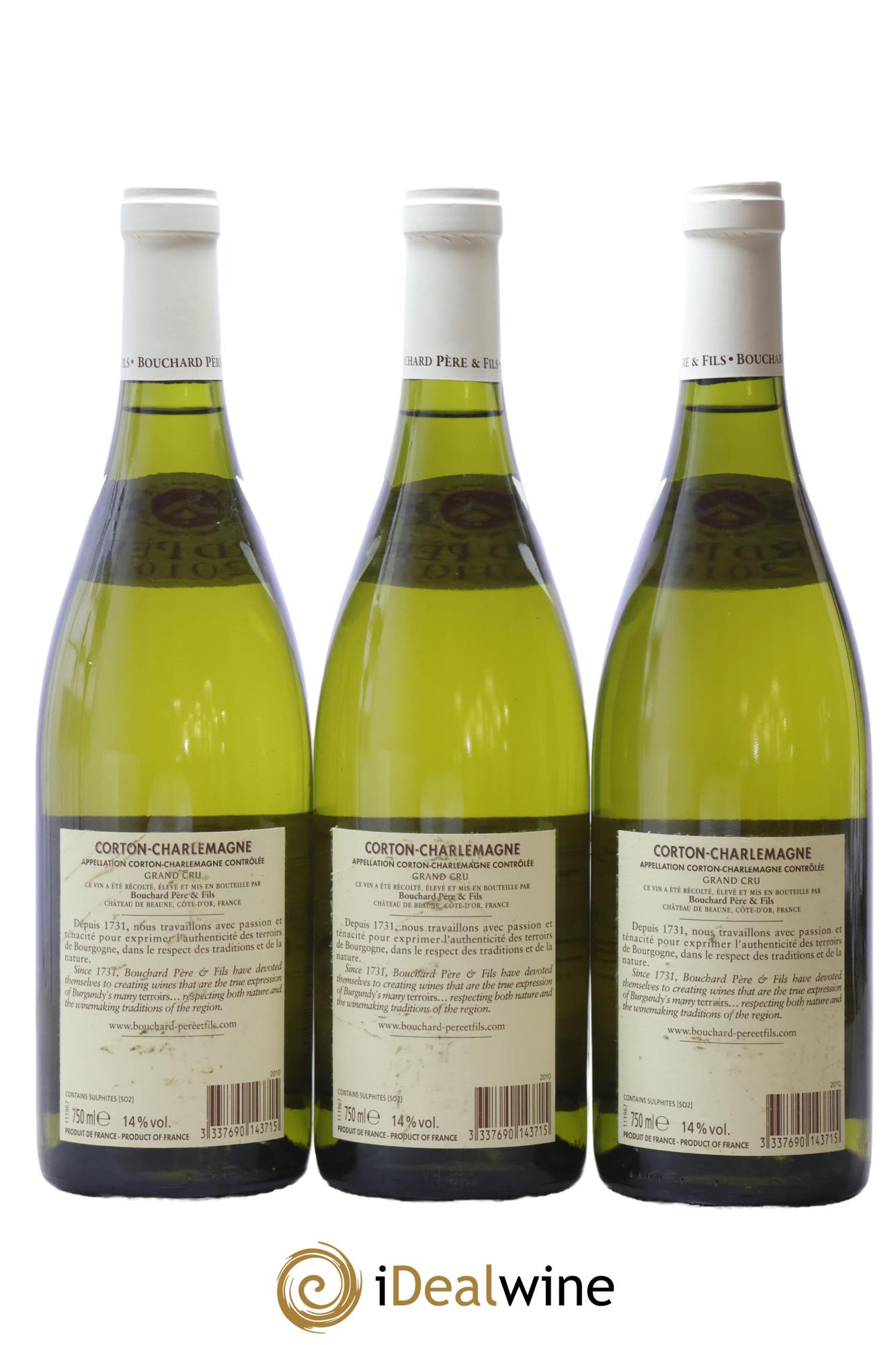 Corton-Charlemagne Grand Cru Bouchard Père & Fils 2010 - Lot de 3 bouteilles - 1
