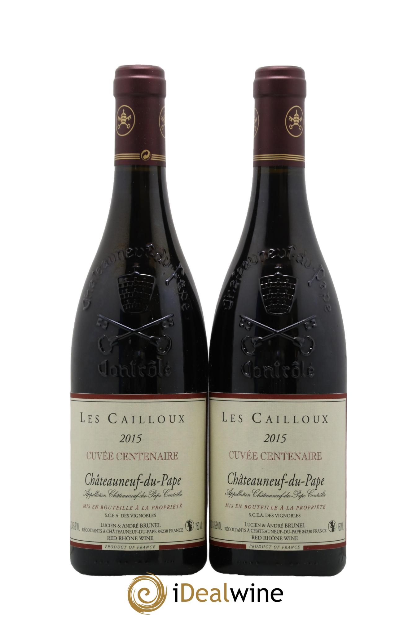 Châteauneuf-du-Pape Les Cailloux Cuvée Centenaire André Brunel 2015 - Lot de 2 bouteilles - 0