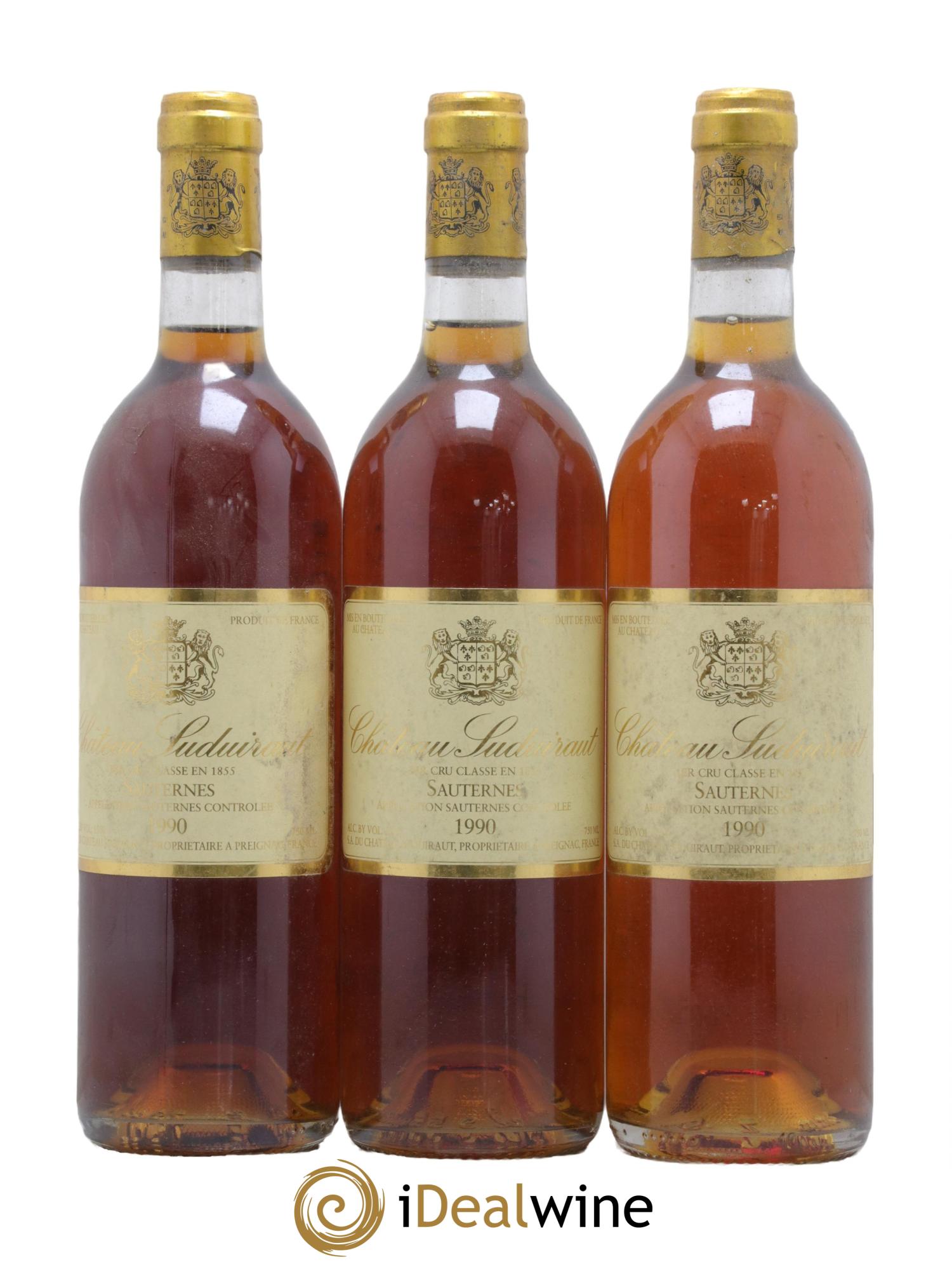 Château Suduiraut 1er Grand Cru Classé 1990 - Lotto di 3 bottiglie - 0