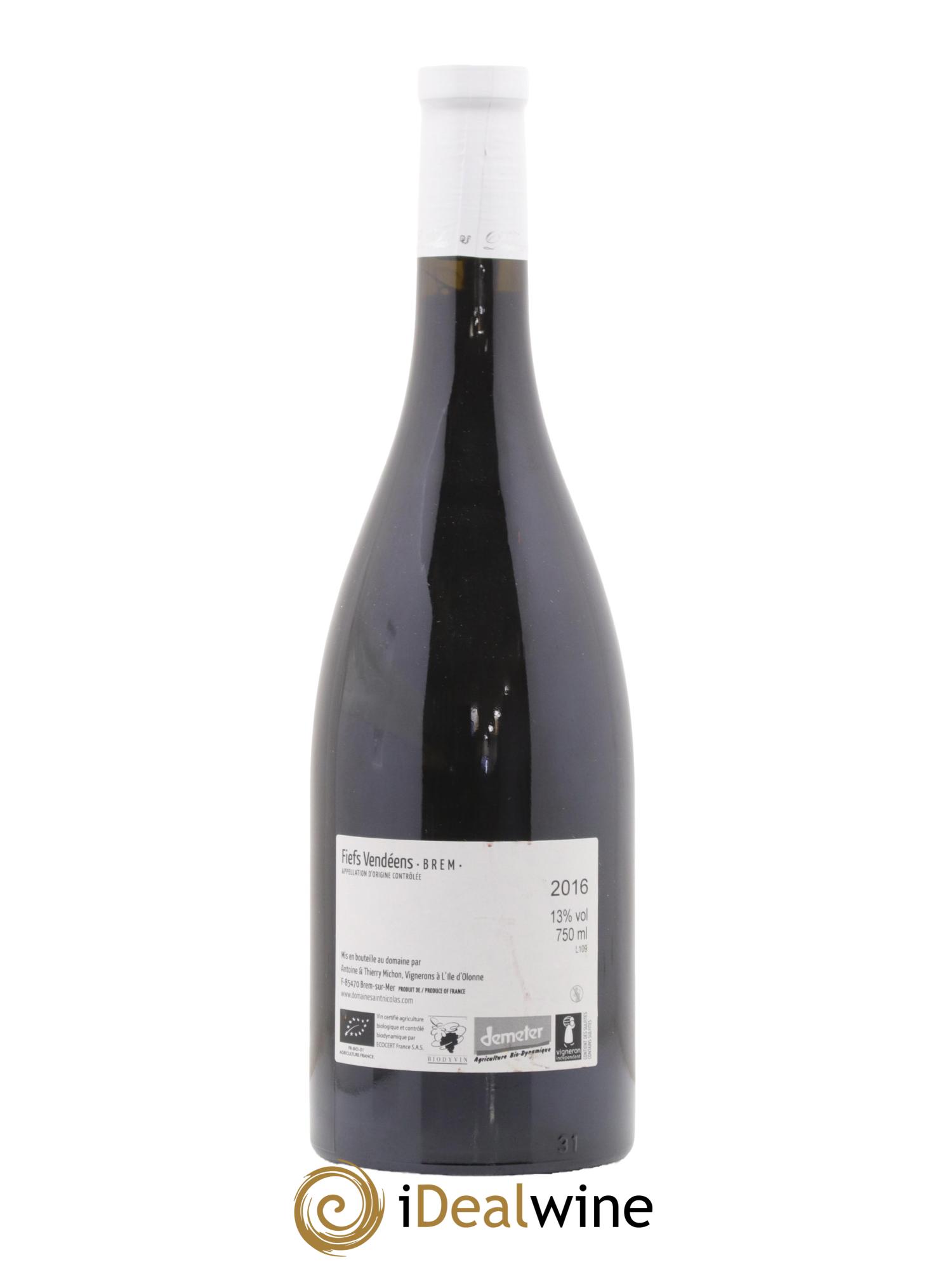 Vin de France Cuvée Jacques Domaine Saint Nicolas 2016 - Lot de 1 bouteille - 1