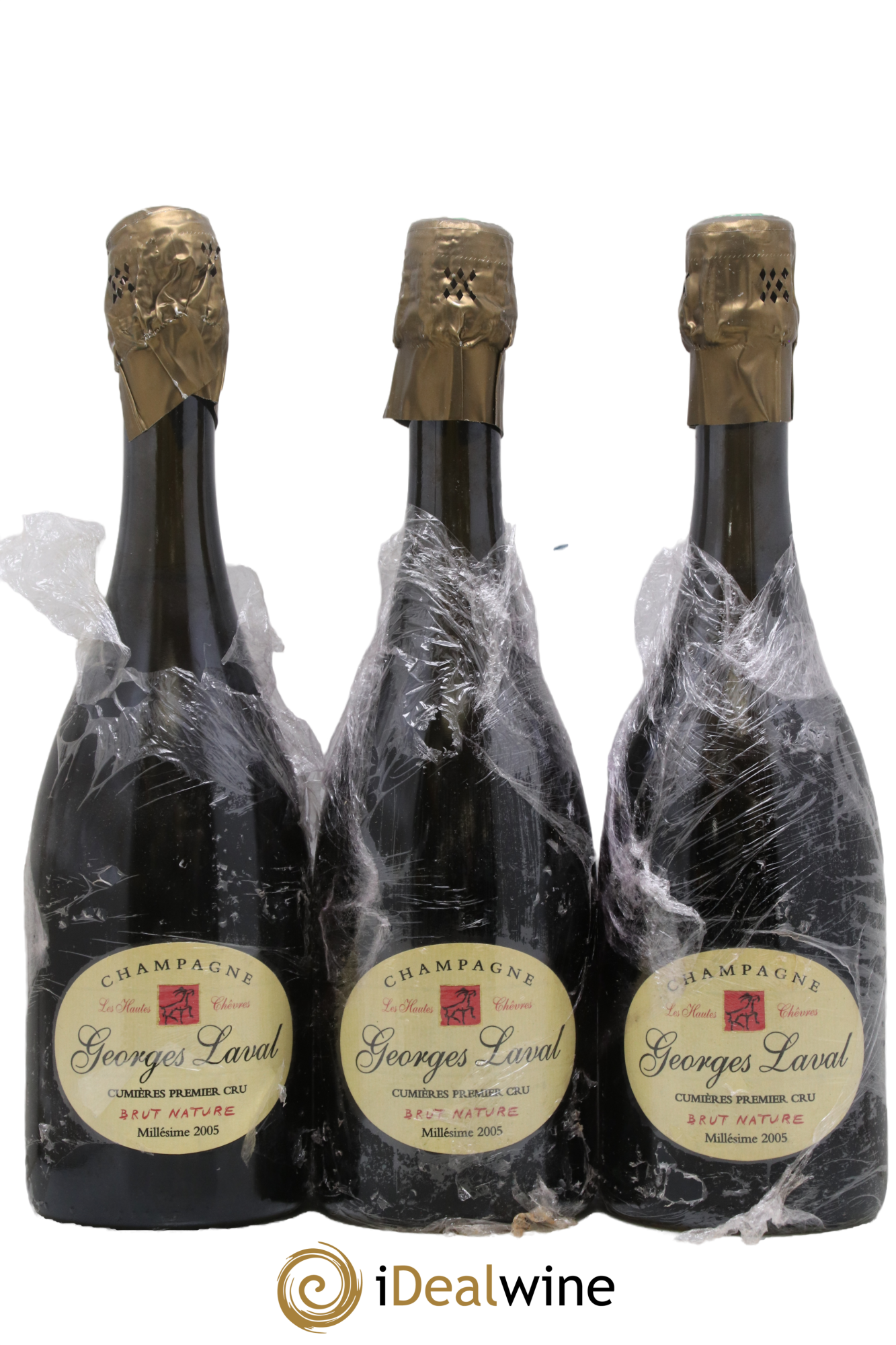 Les Hautes Chèvres 1er Cru Brut Nature Georges Laval 2005 - Posten von 3 Flaschen - 0