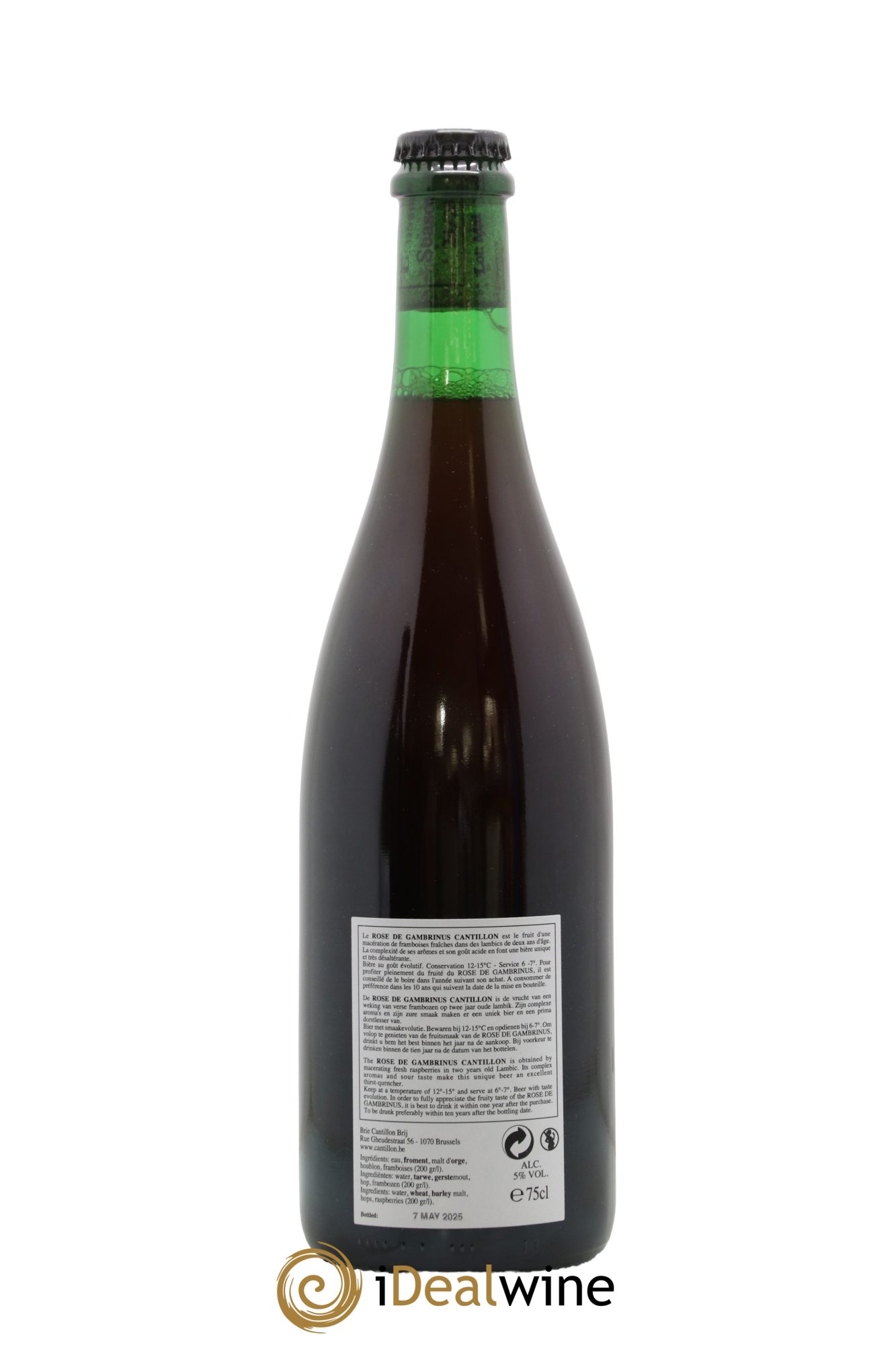 Bière Rosé de Gambrinus Cantillon Lambic (bottled 2025) - Lot de 1 bouteille - 1