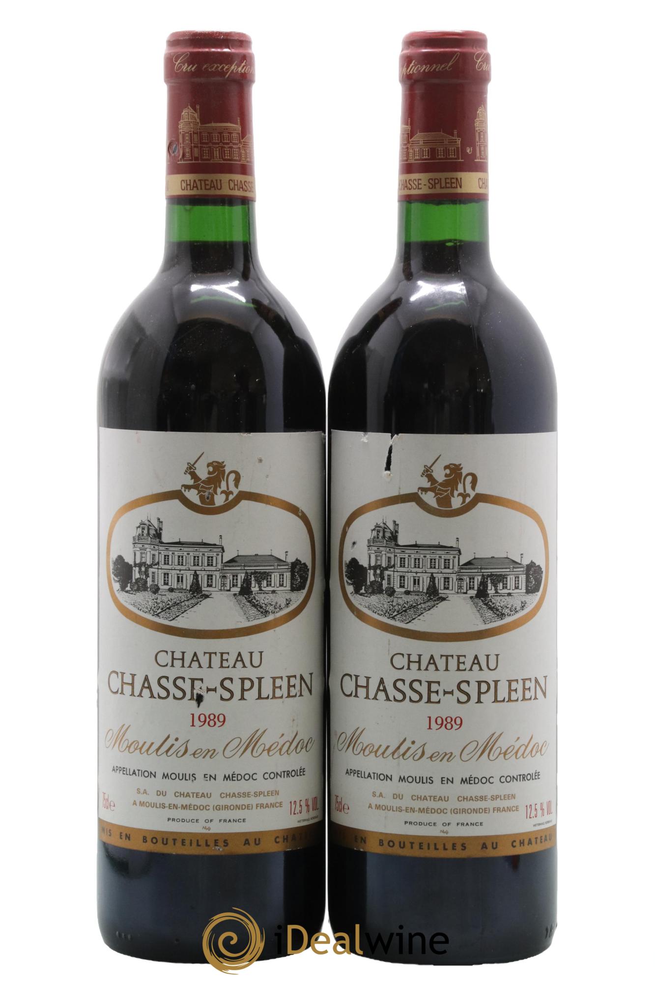 Château Chasse Spleen 1989 - Lot de 2 bouteilles - 0
