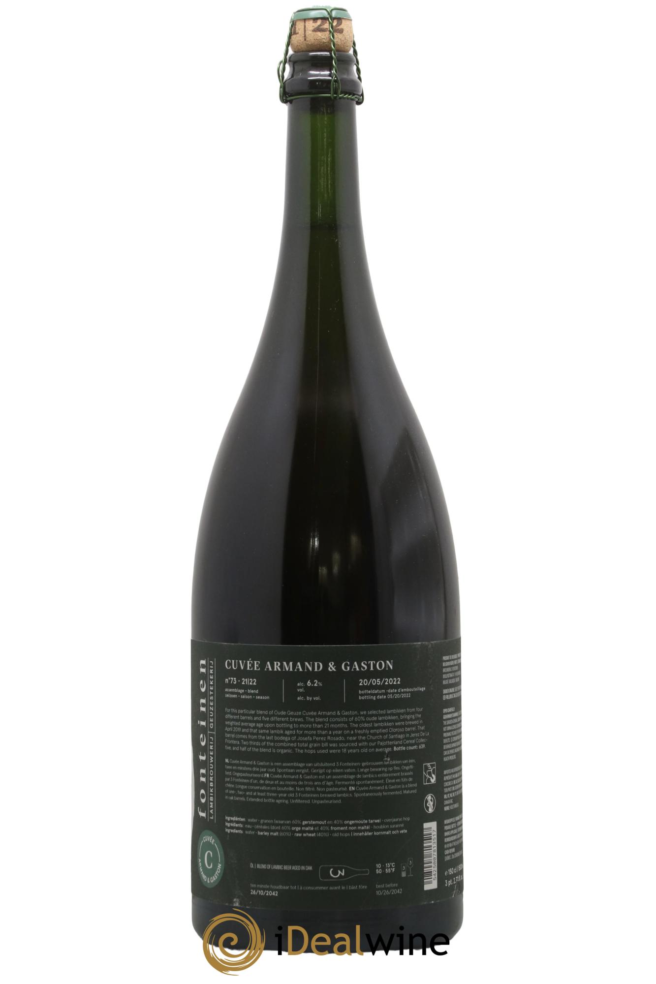 Bière (season 21|22) Blend n° 73 - 3 Fonteinen Oude Gueuze Armand & Gaston - Posten von 1 Magnum - 1