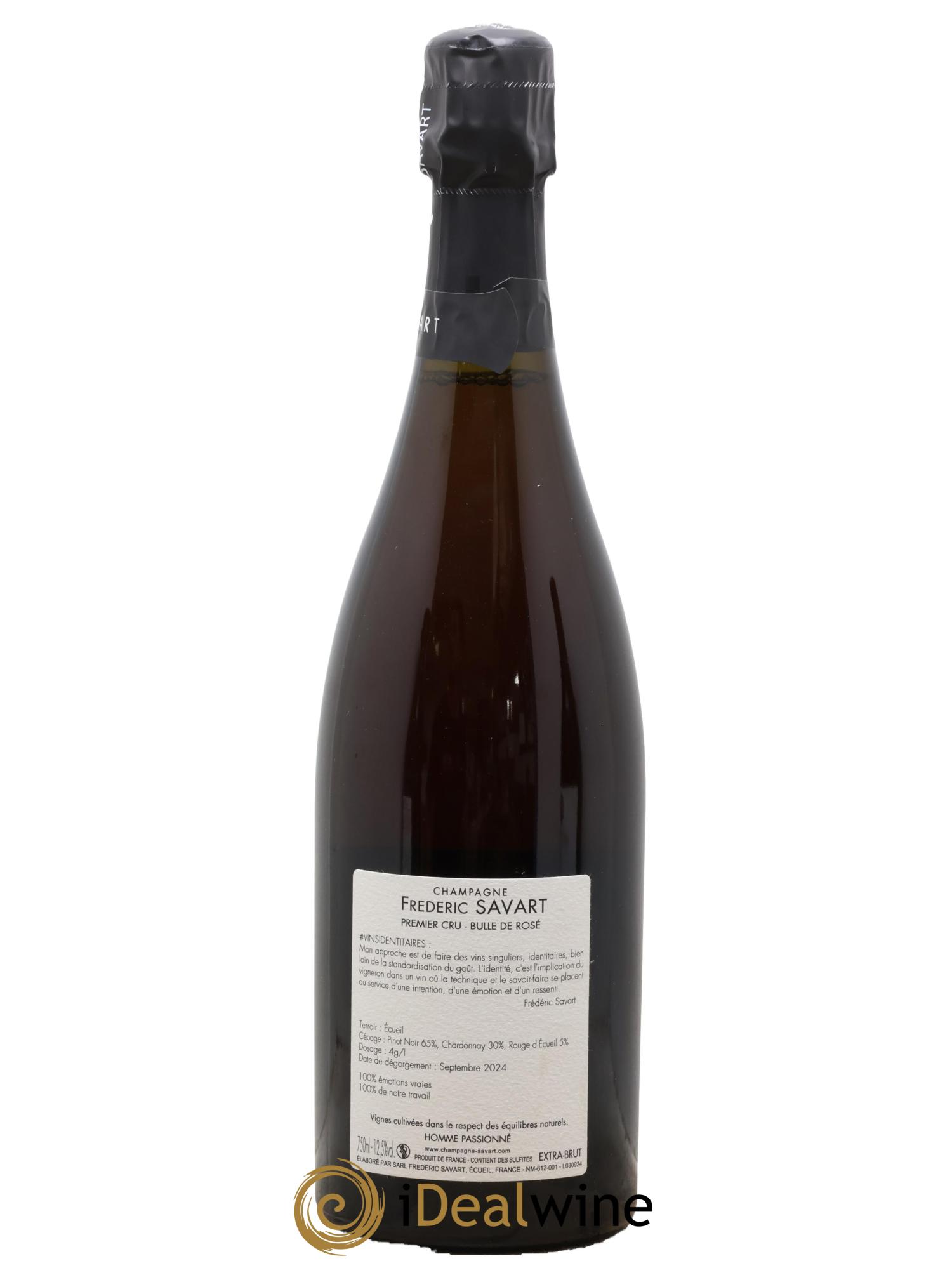 Champagne - Bulles de Rosé Extra Brut Premier Cru Vieilles Vignes Frédéric Savart - Lot of 1 bottle - 1