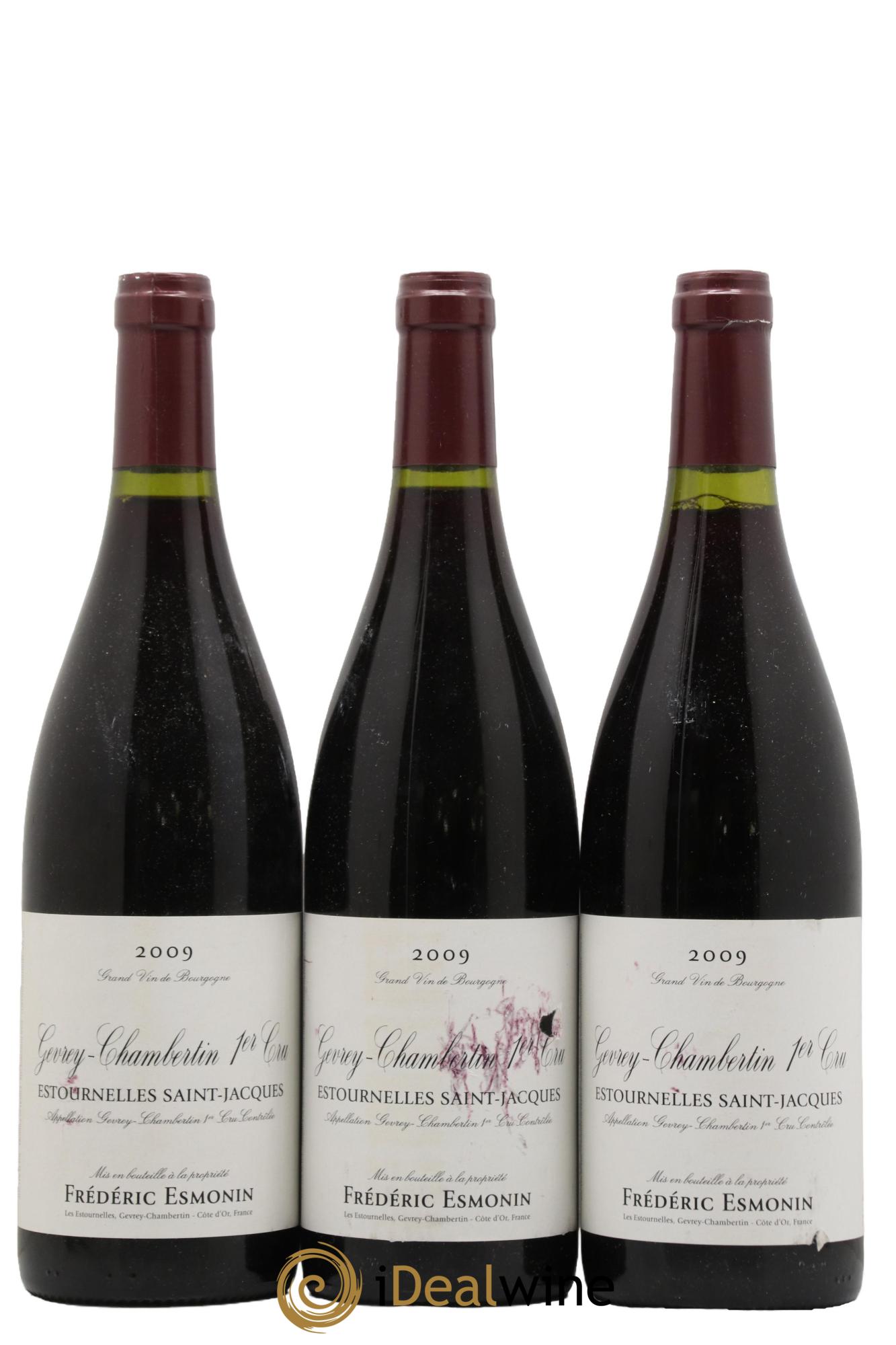 Gevrey-Chambertin 1er Cru Estournelles St Jacques Frédéric Esmonin 2009 - Lotto di 3 bottiglie - 0