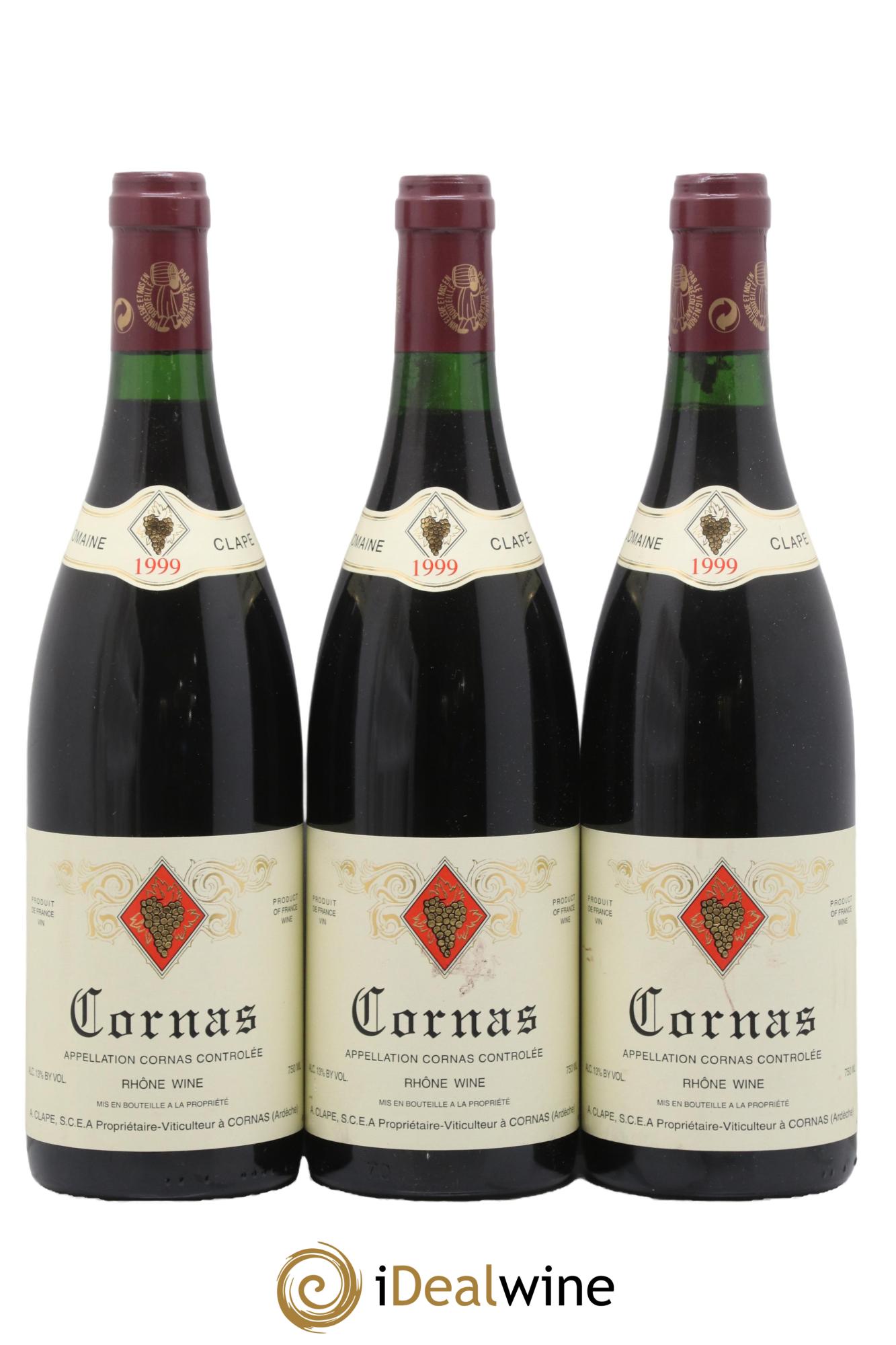 Cornas Auguste Clape 1999 - Lot de 3 bouteilles - 0