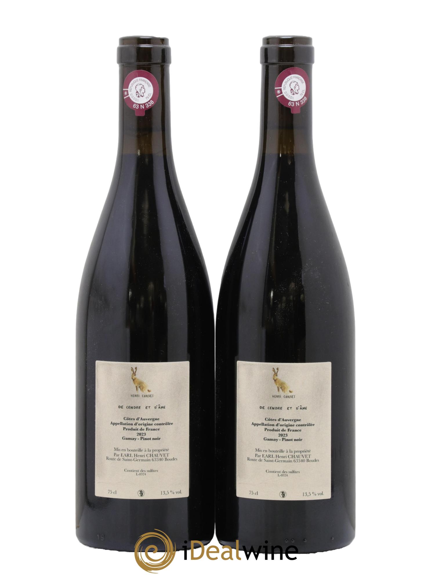 Côtes d'Auvergne De Cendre et d'Ame Henri Chauvet 2023 - Lot de 2 bouteilles - 1