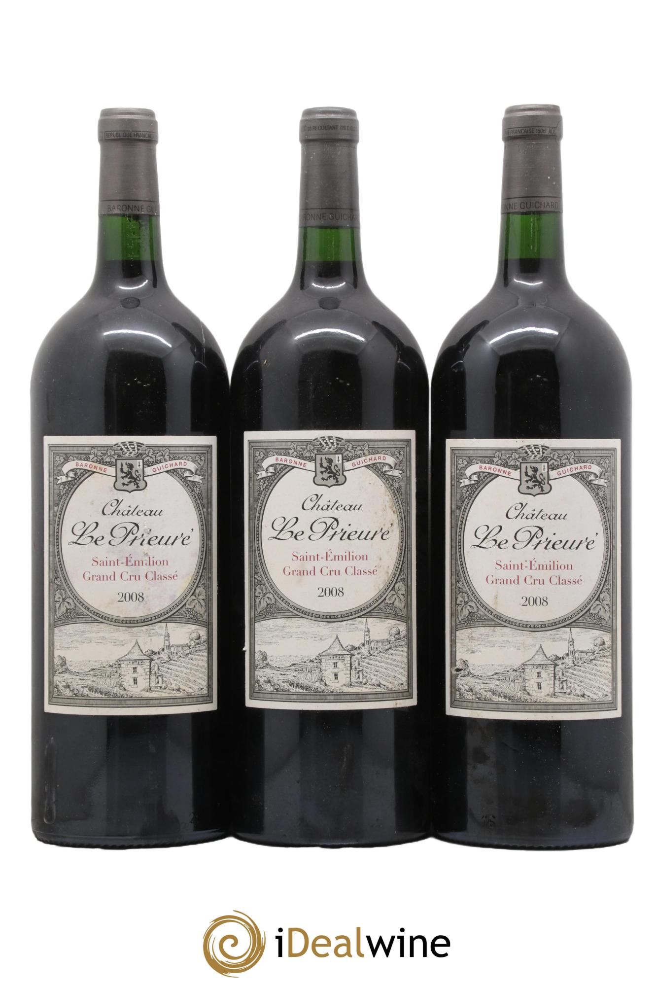 Château le Prieuré Grand Cru Classé 2008 - Lot of 3 magnums - 0