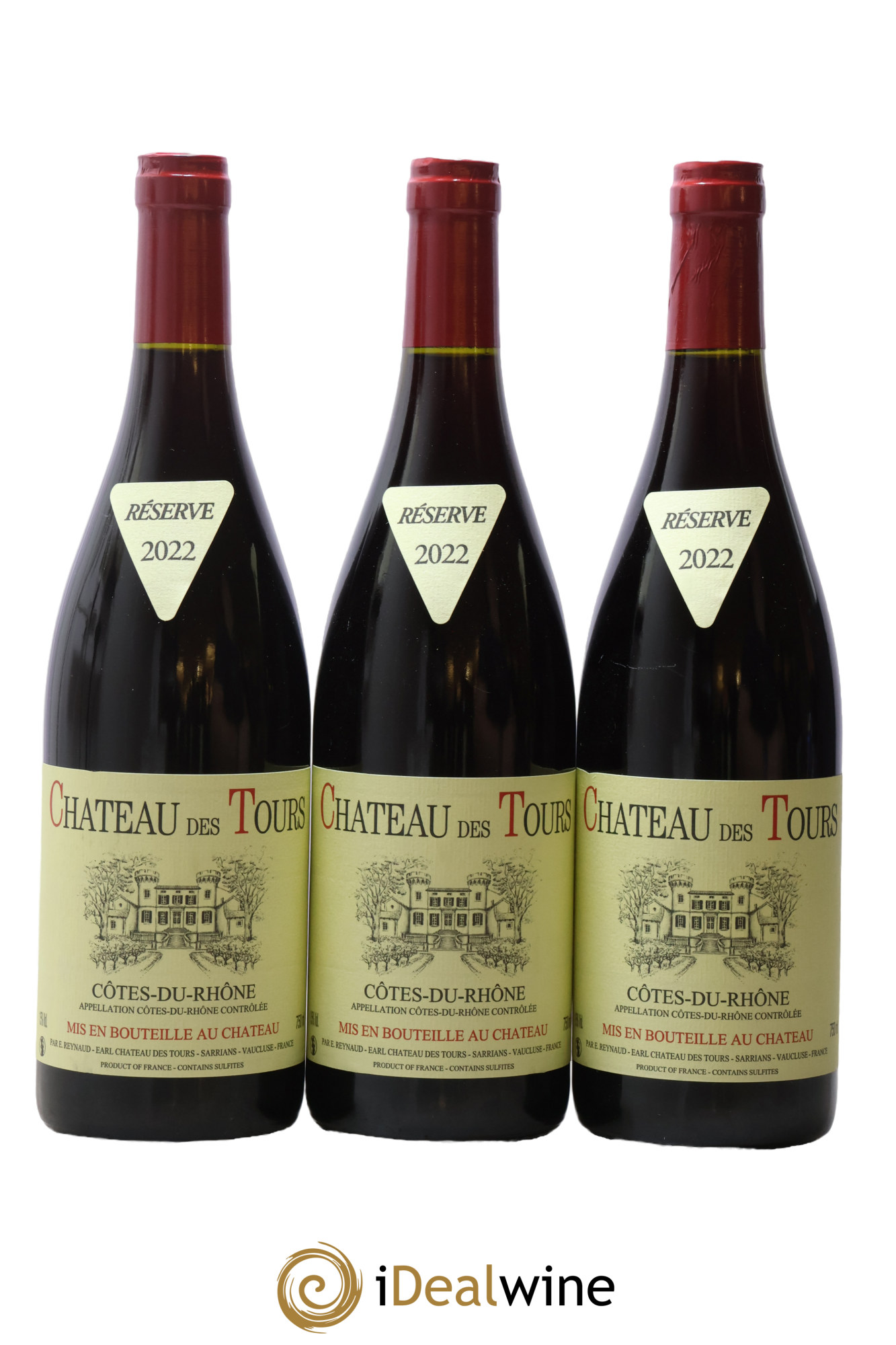 Côtes-du-Rhône Château des Tours Emmanuel Reynaud 2022 - Lot de 3 bouteilles - 0