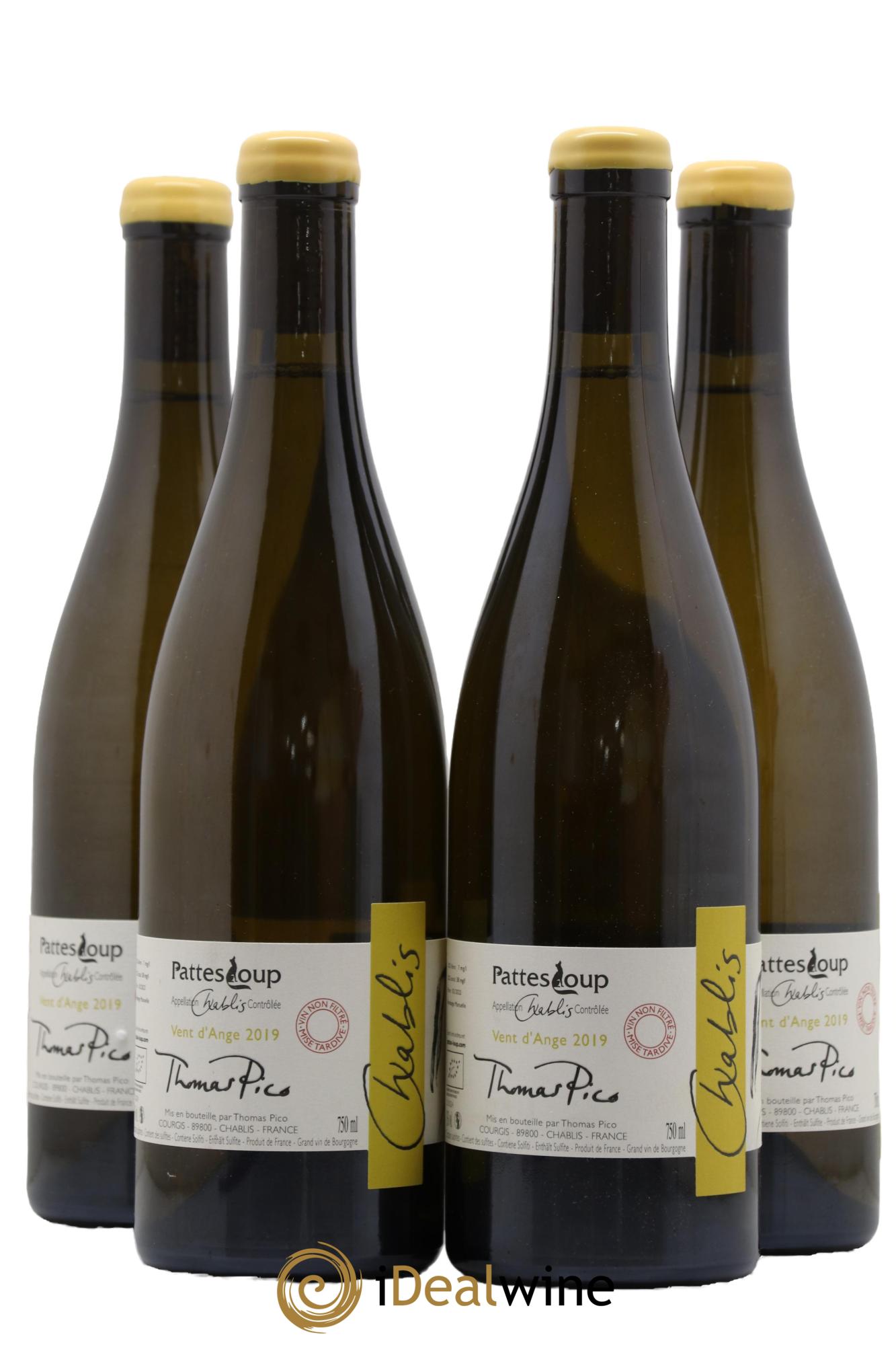 Chablis Vent d'Ange Pattes Loup (Domaine) Mise Tardive 2019 - Lot de 4 bouteilles - 1