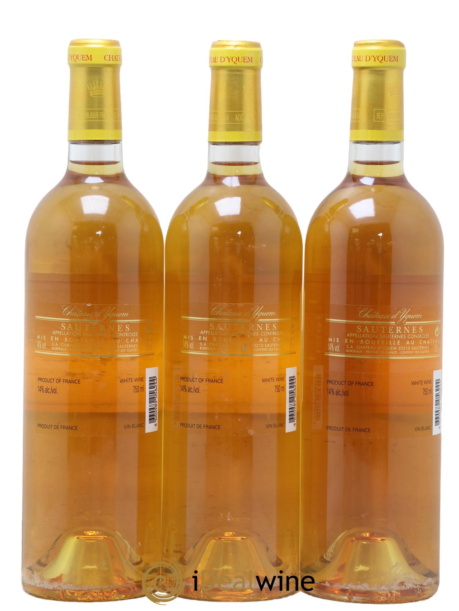 Château d' Yquem 1er Cru Classé Supérieur 2004 - Lot de 3 bouteilles - 1