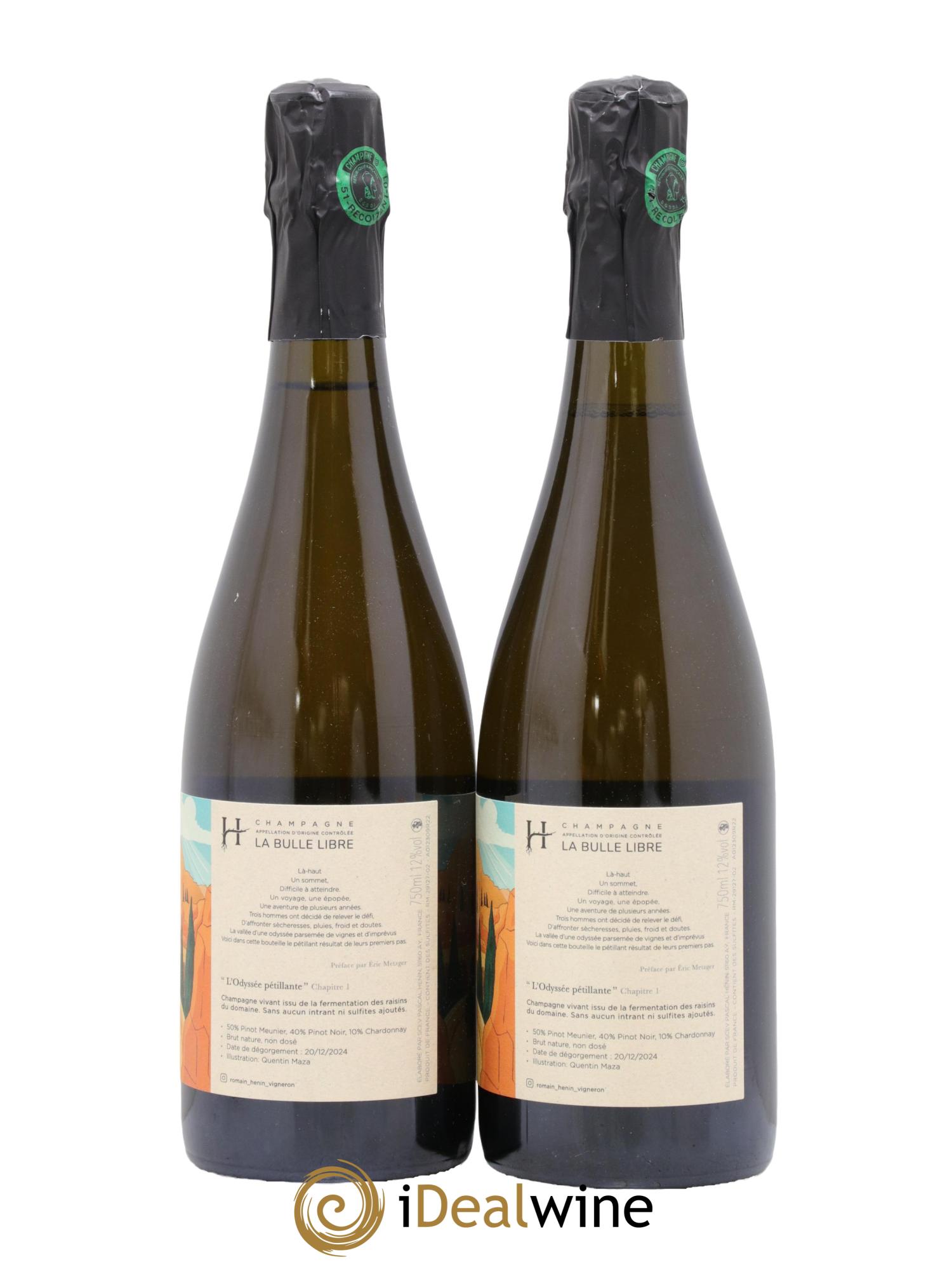 L'Odyssée Pétillante Chapitre 1 Romain Henin - Lot of 2 bottles - 1