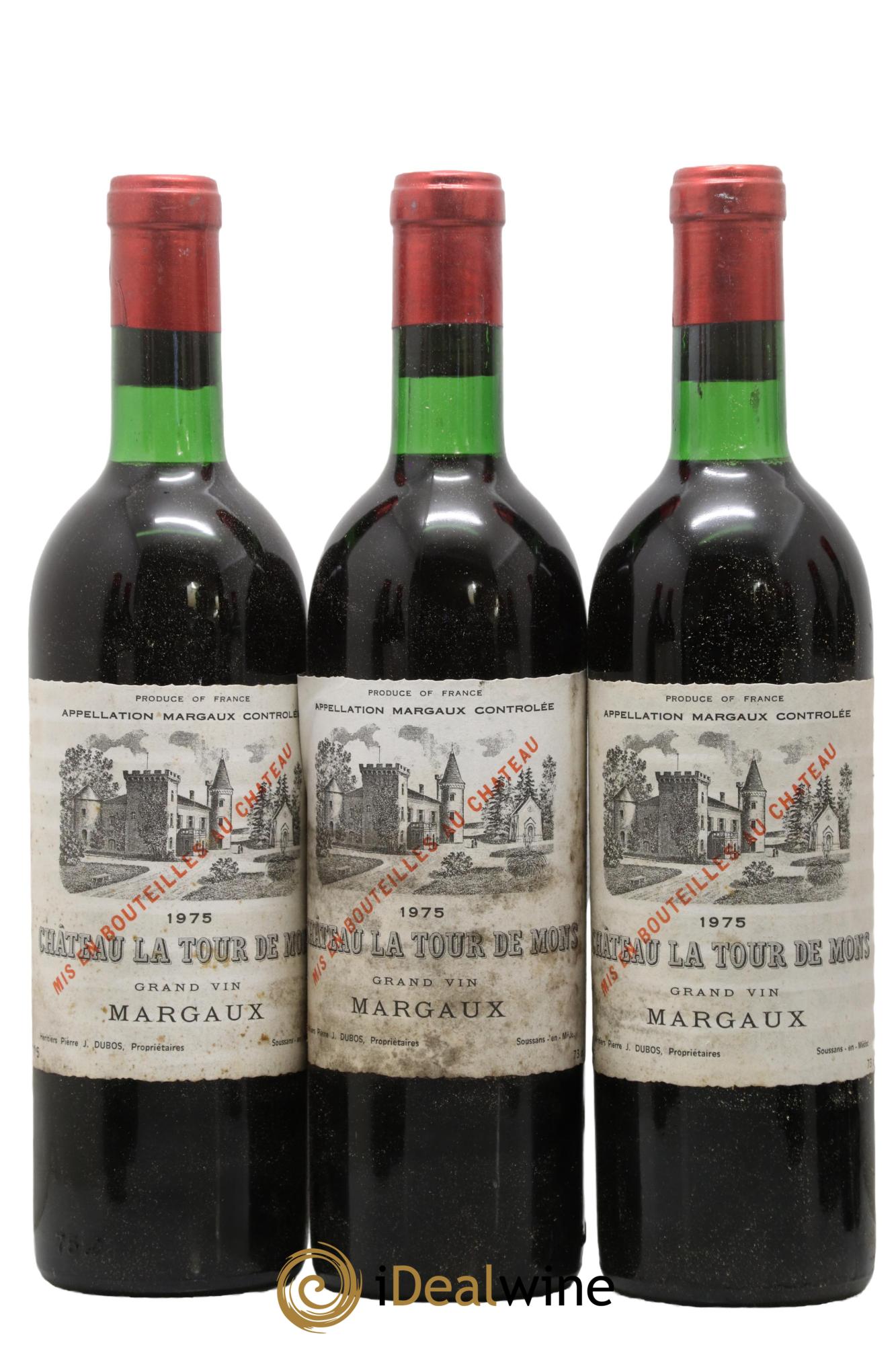 Château la Tour de Mons Cru Bourgeois 1975 - Lotto di 3 bottiglie - 0