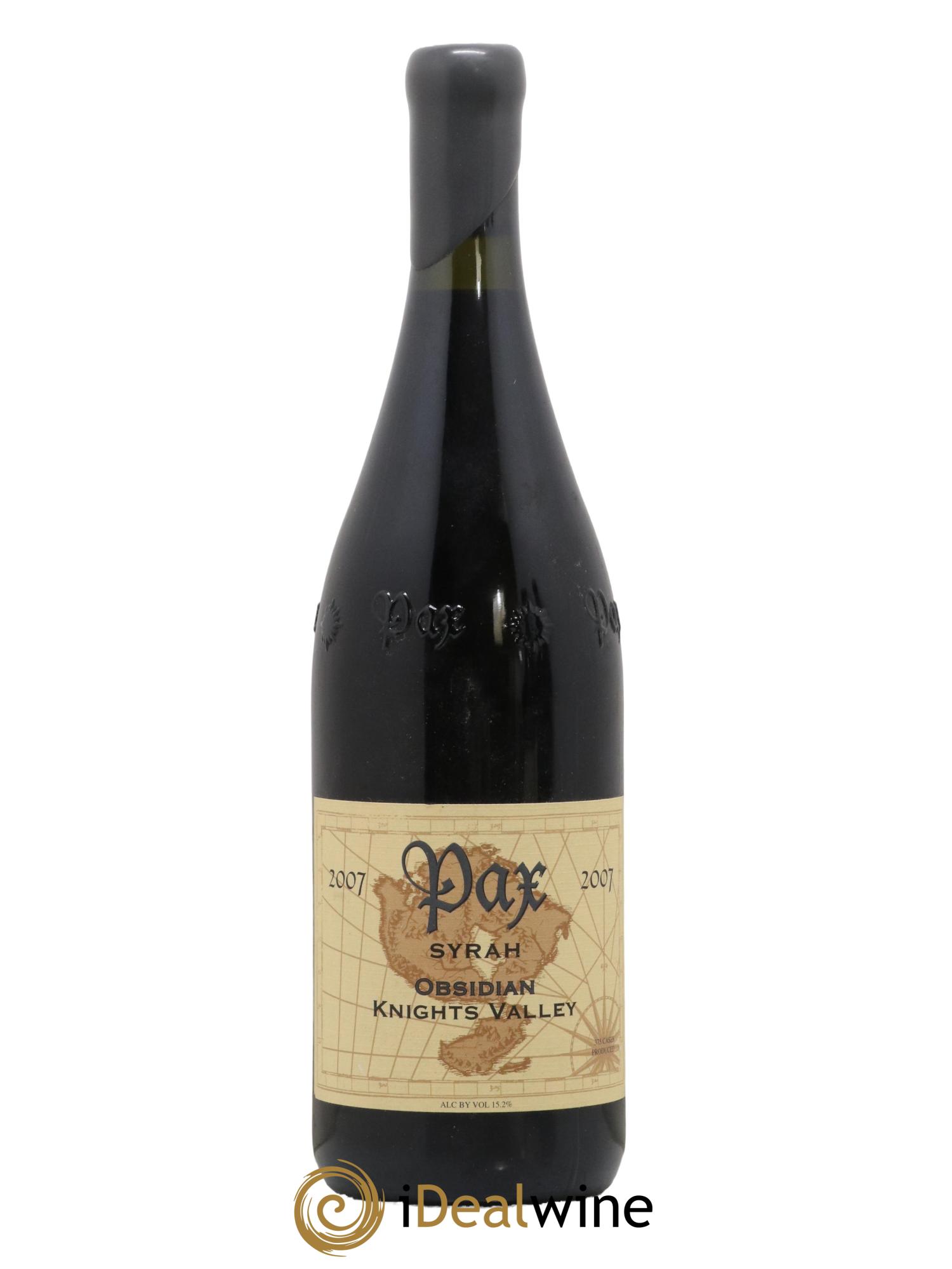 USA Knights Valley Pax Syrah Obsidian 2007 - Lot de 1 bouteille - 0